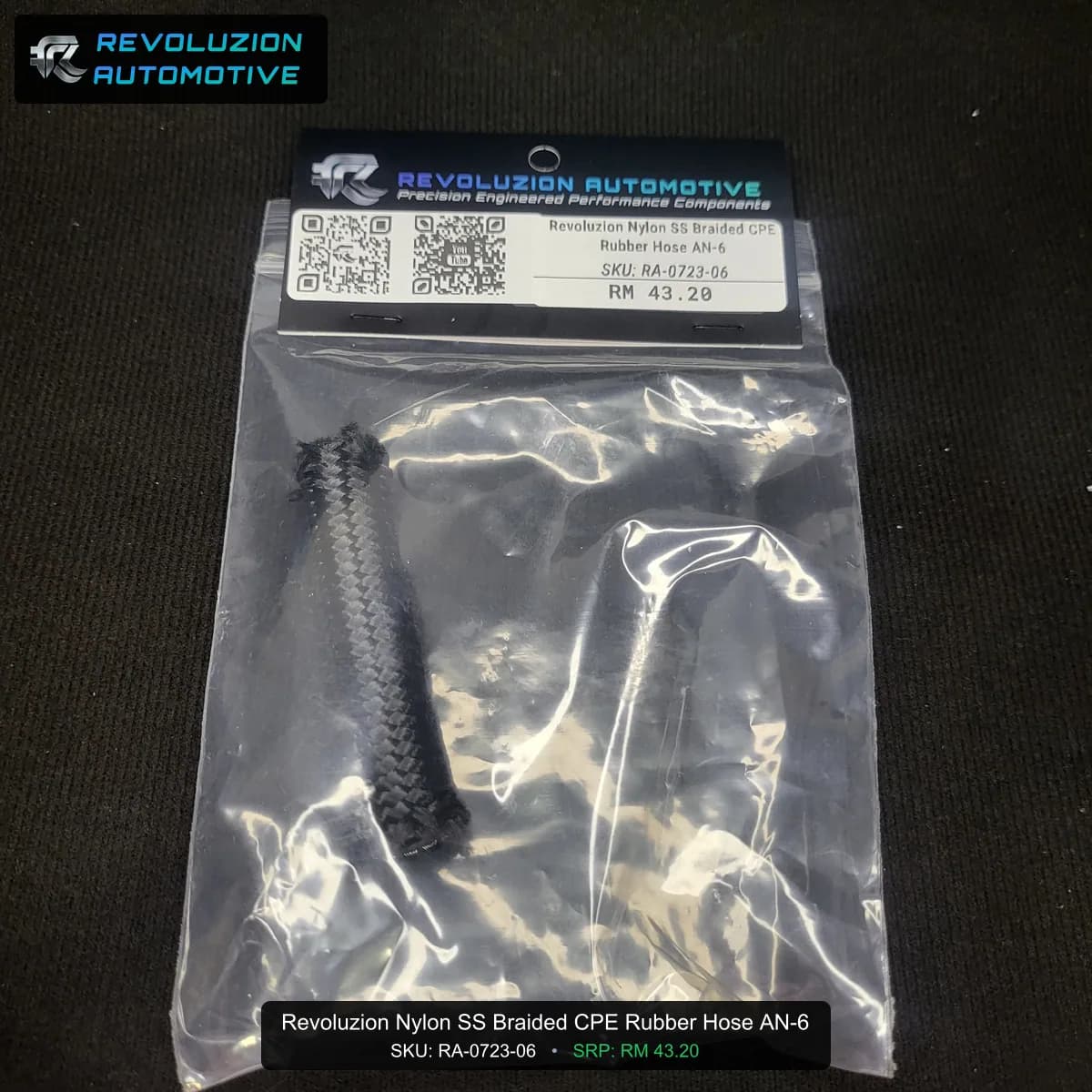 Revoluzion Nylon SS Braided CPE Rubber Hose AN-6