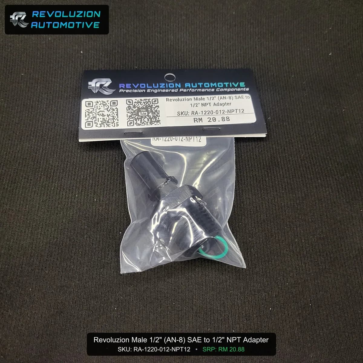 Revoluzion Male 1/2" (AN-8) SAE to 1/2" NPT Adapter