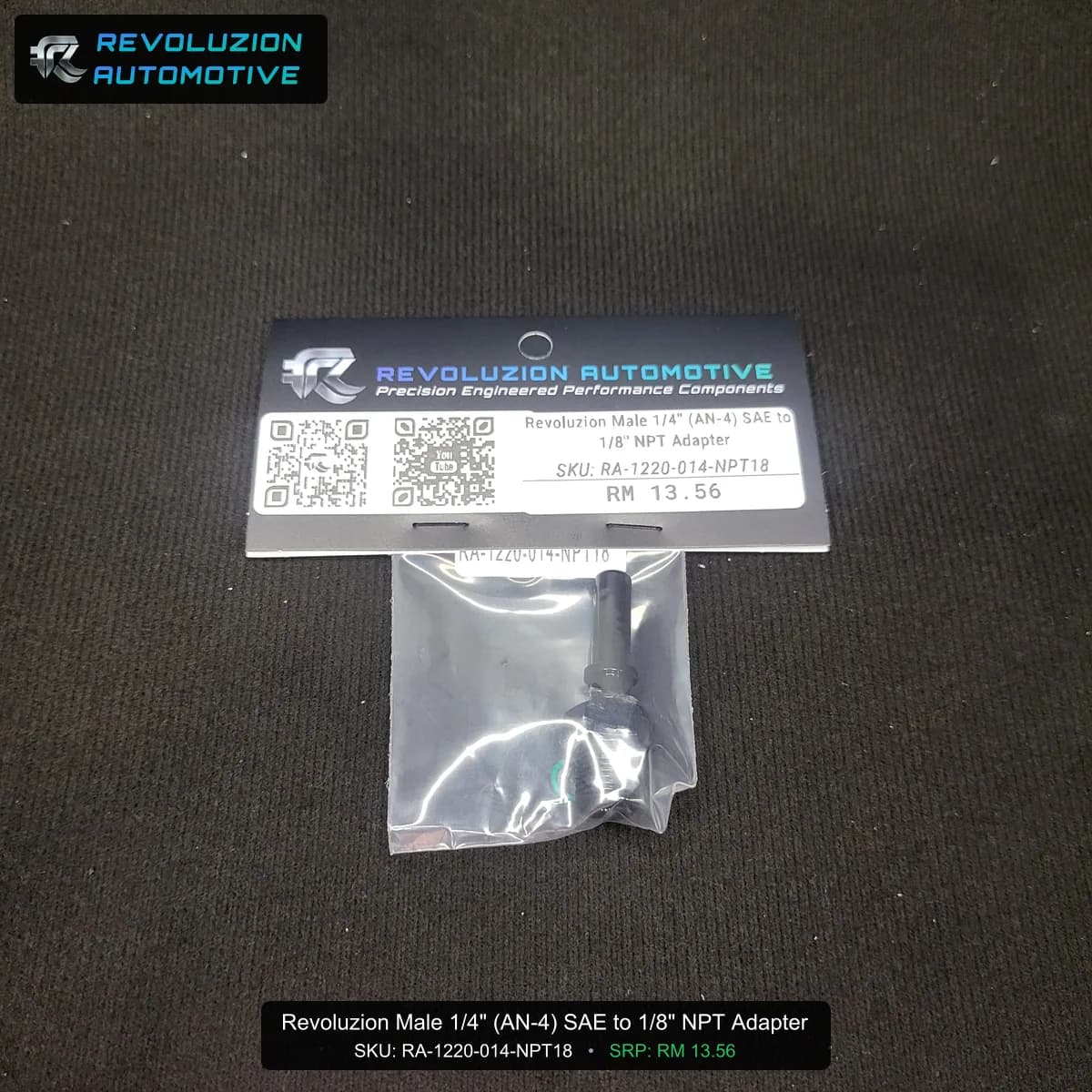 Revoluzion Male 1/4" (AN-4) SAE to 1/8" NPT Adapter