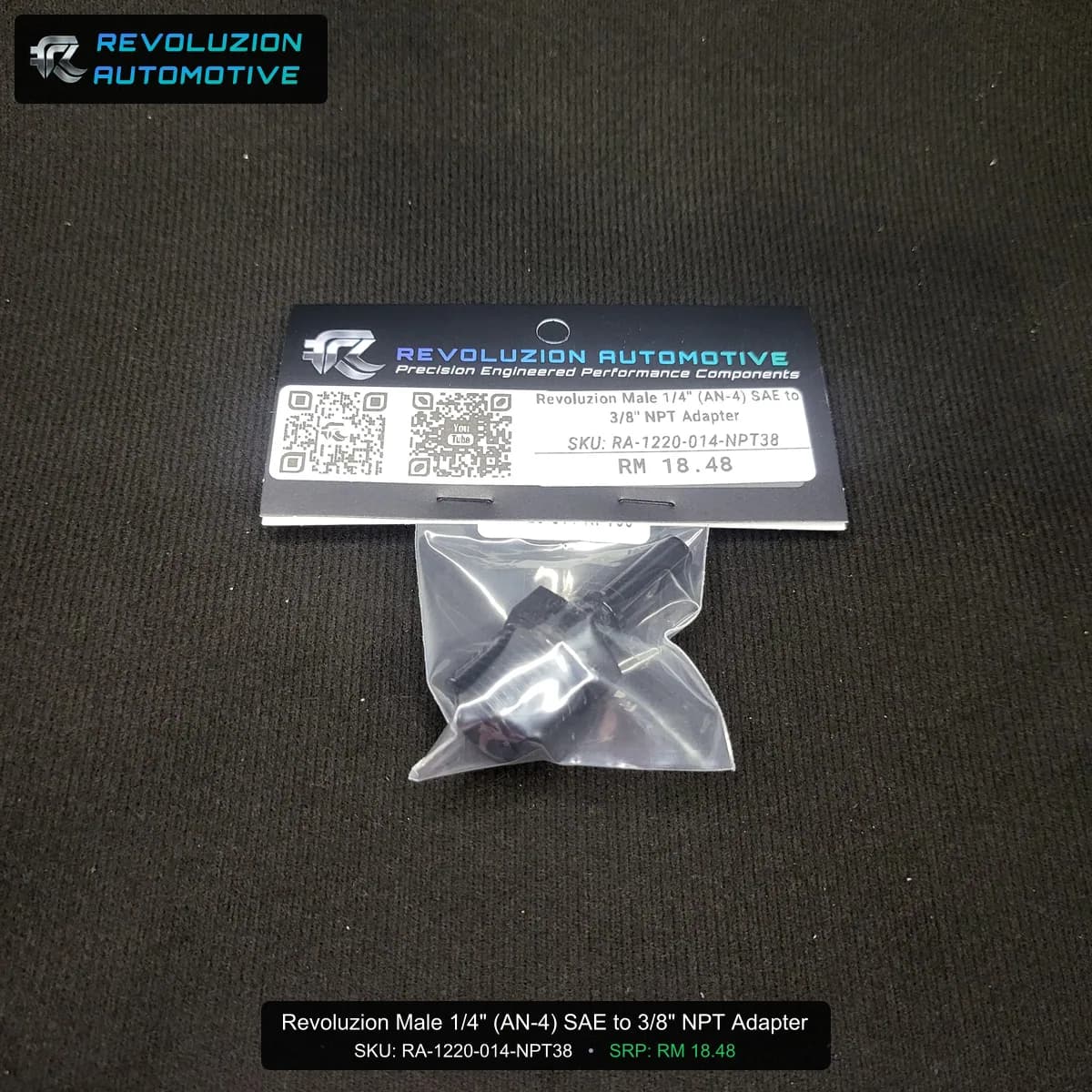 Revoluzion Male 1/4" (AN-4) SAE to 3/8" NPT Adapter