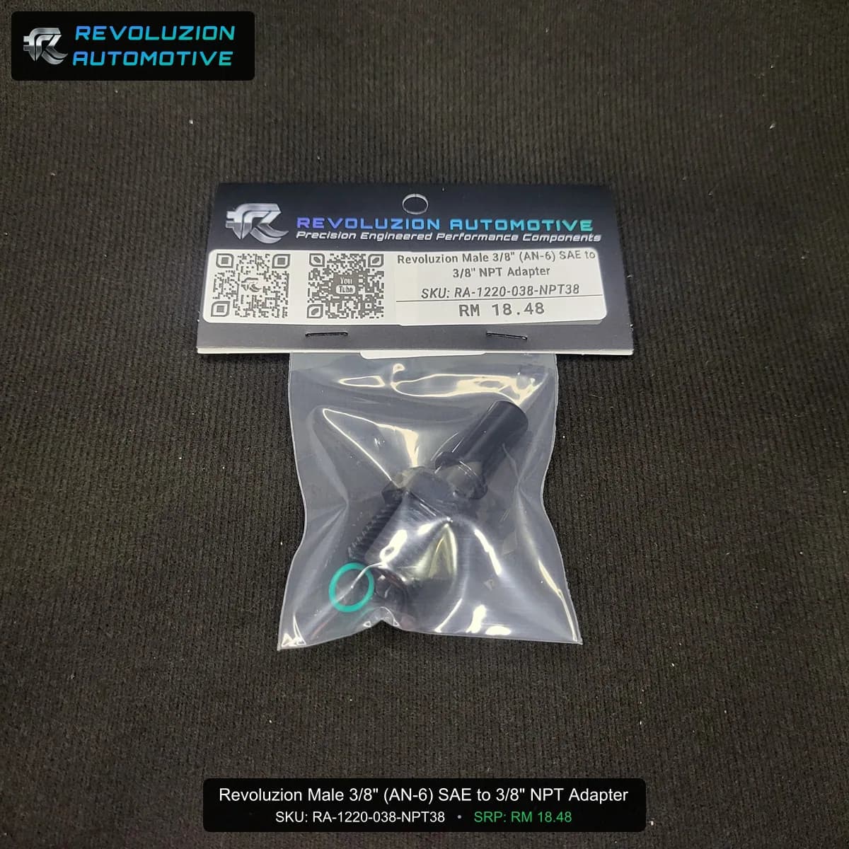 Revoluzion Male 3/8" (AN-6) SAE to 3/8" NPT Adapter