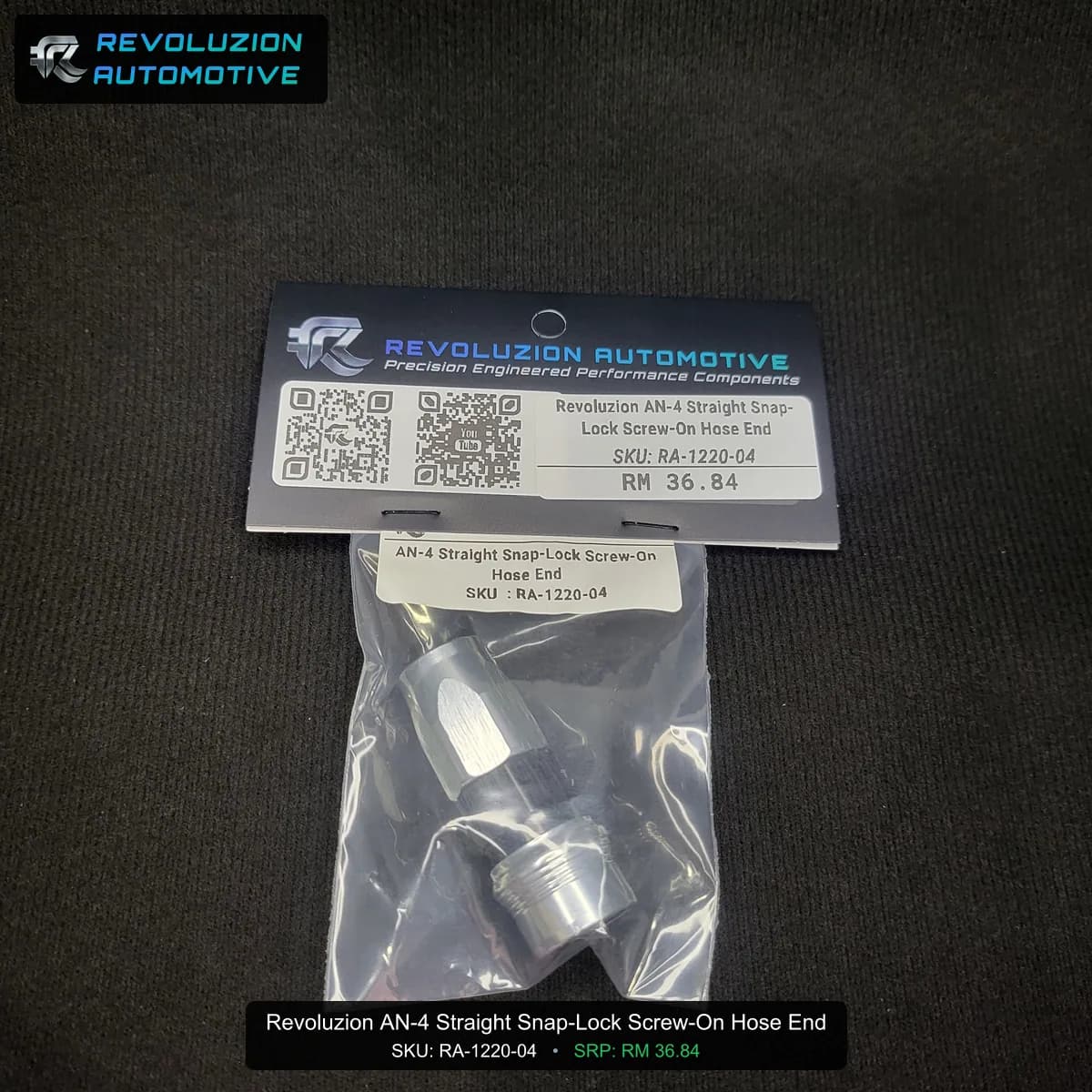 Revoluzion AN-4 Straight Snap-Lock Screw-On Hose End