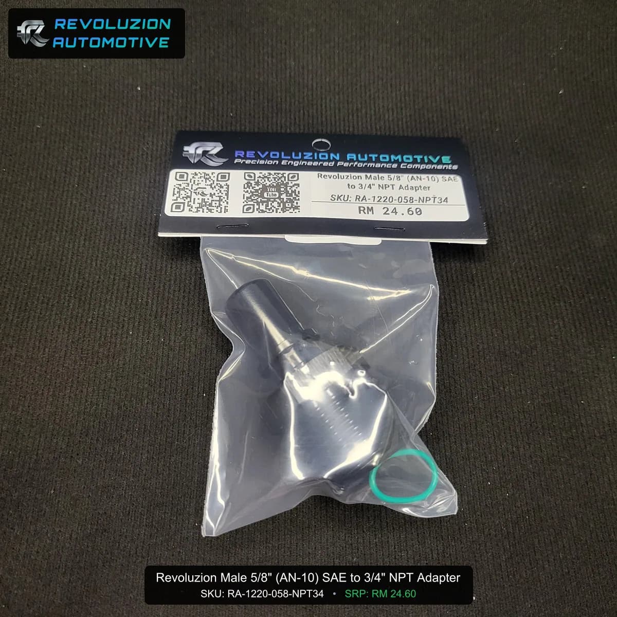 Revoluzion Male 5/8" (AN-10) SAE to 3/4" NPT Adapter