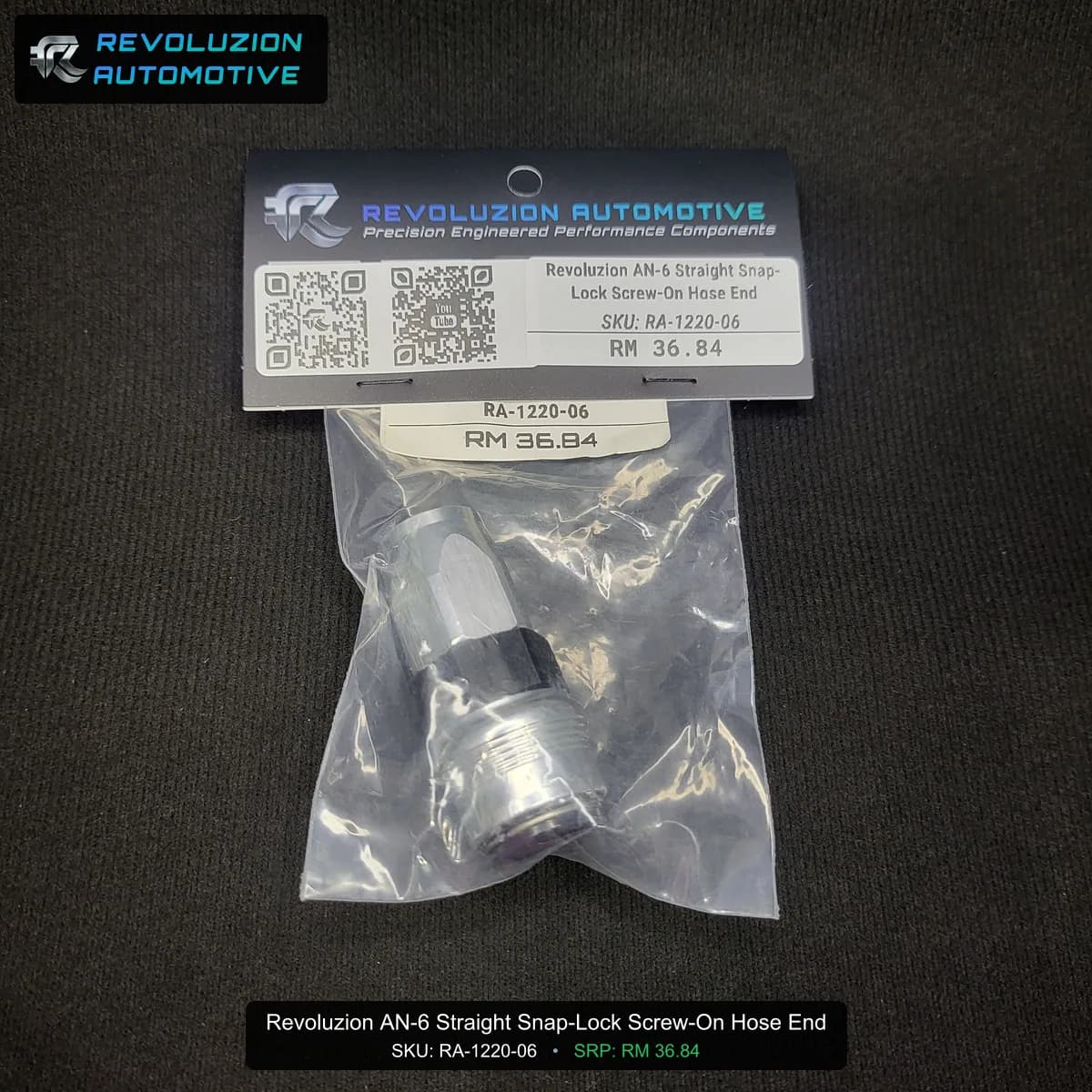 Revoluzion AN-6 Straight Snap-Lock Screw-On Hose End