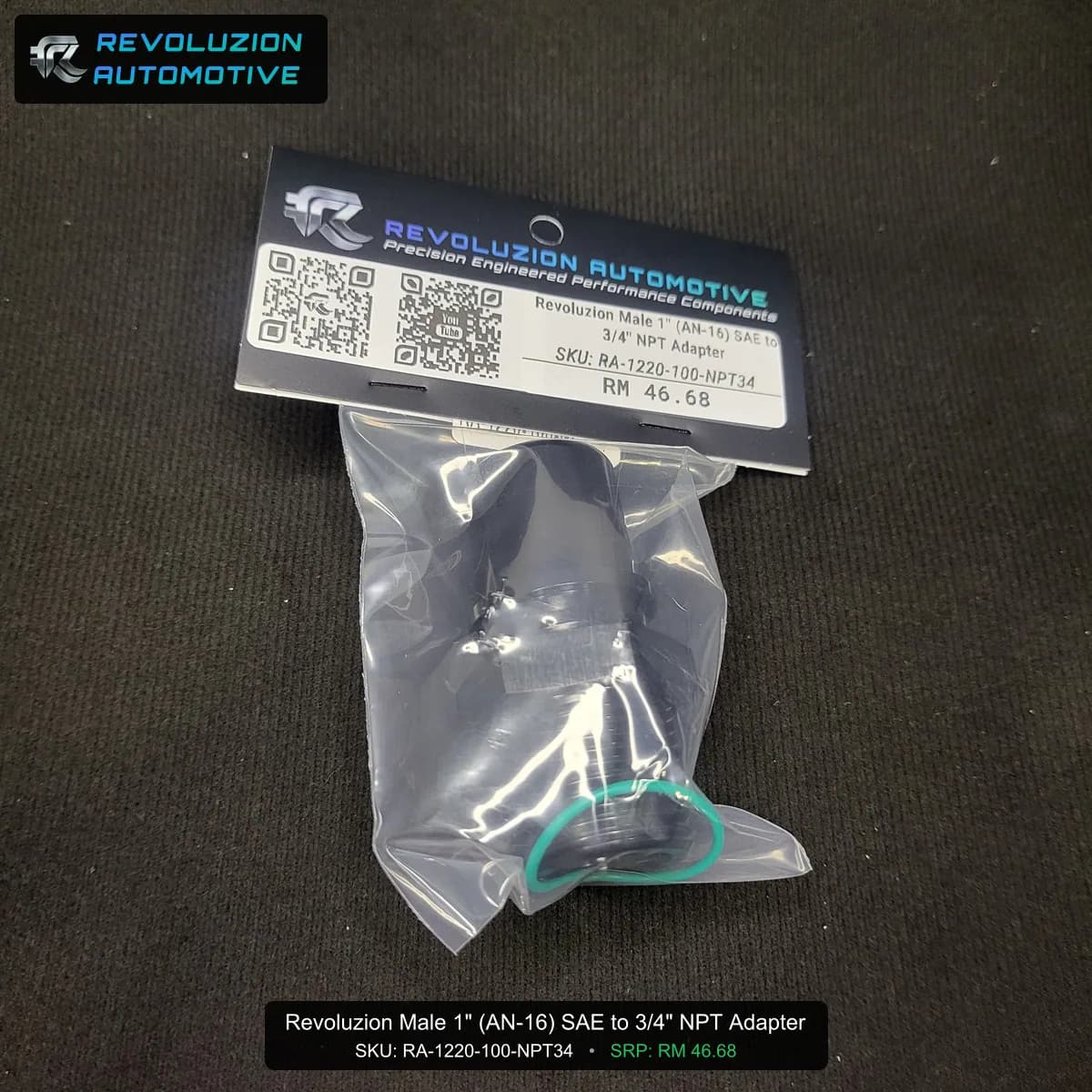 Revoluzion Male 1" (AN-16) SAE to 3/4" NPT Adapter
