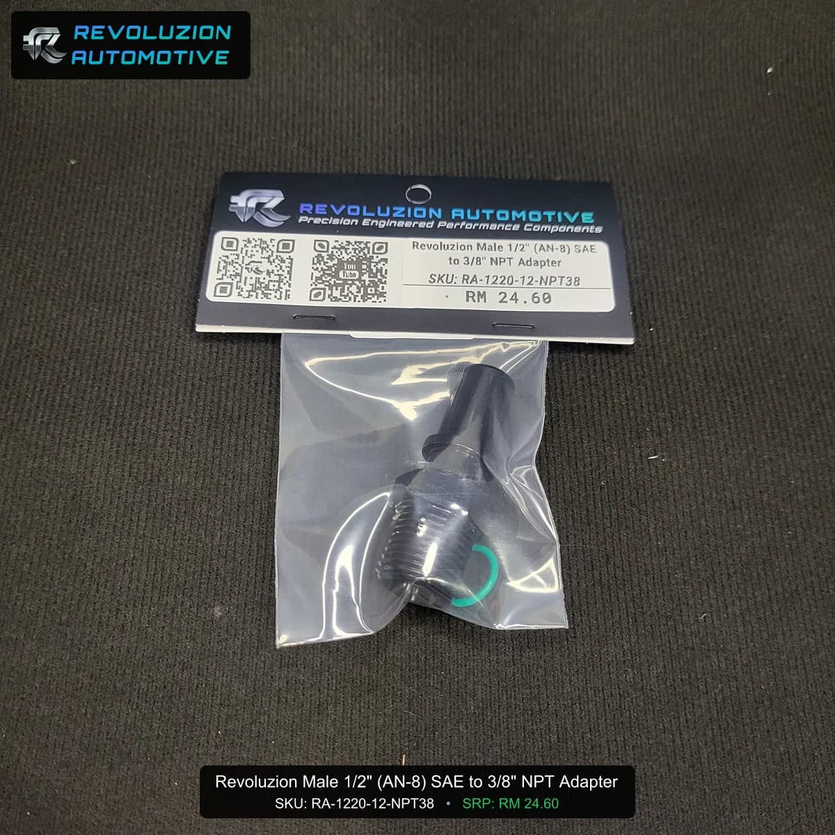 Revoluzion Male 1/2" (AN-8) SAE to 3/8" NPT Adapter