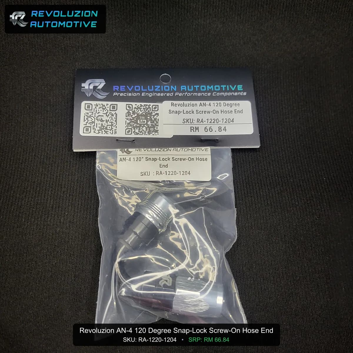 Revoluzion AN-4 120 Degree Snap-Lock Screw-On Hose End