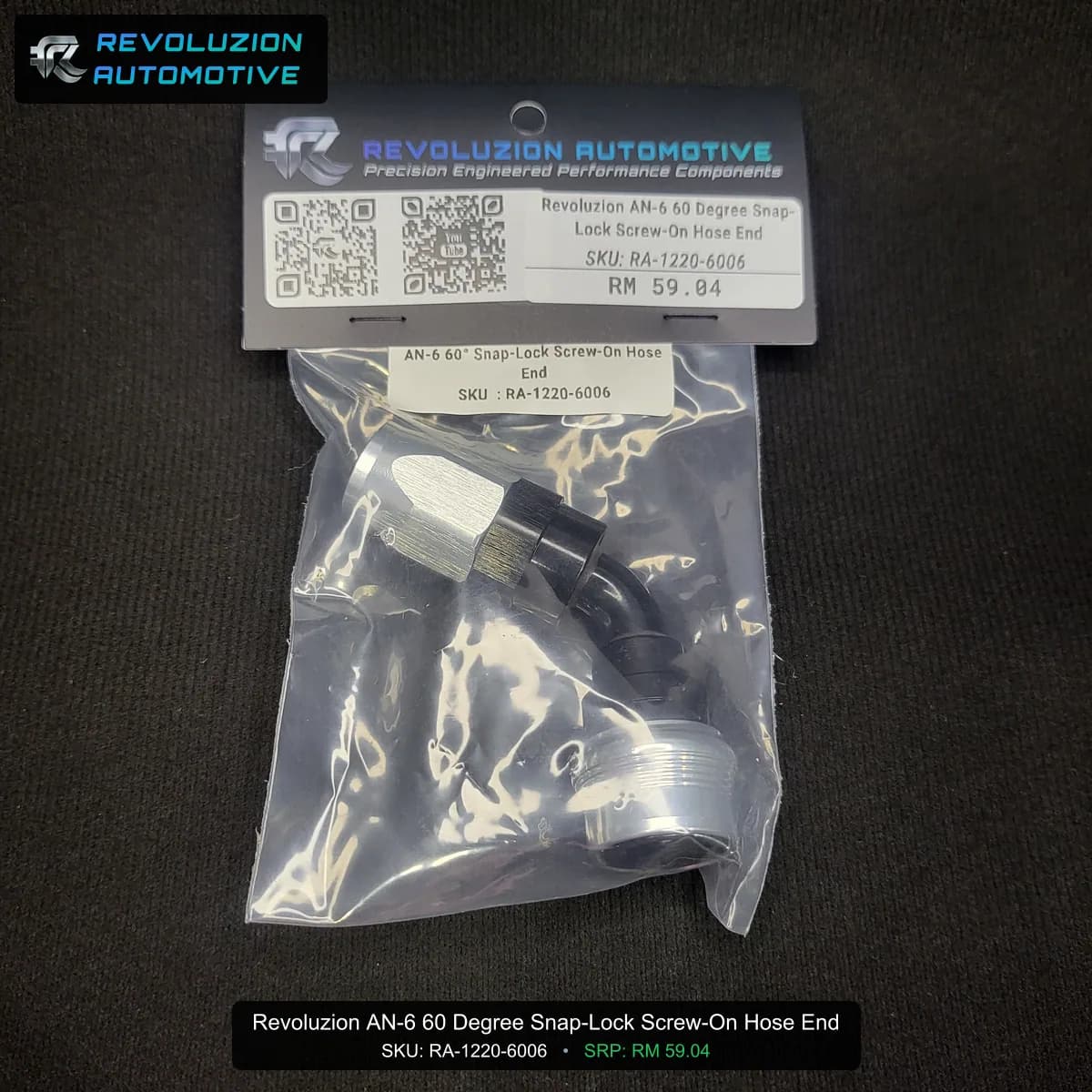 Revoluzion AN-6 60 Degree Snap-Lock Screw-On Hose End