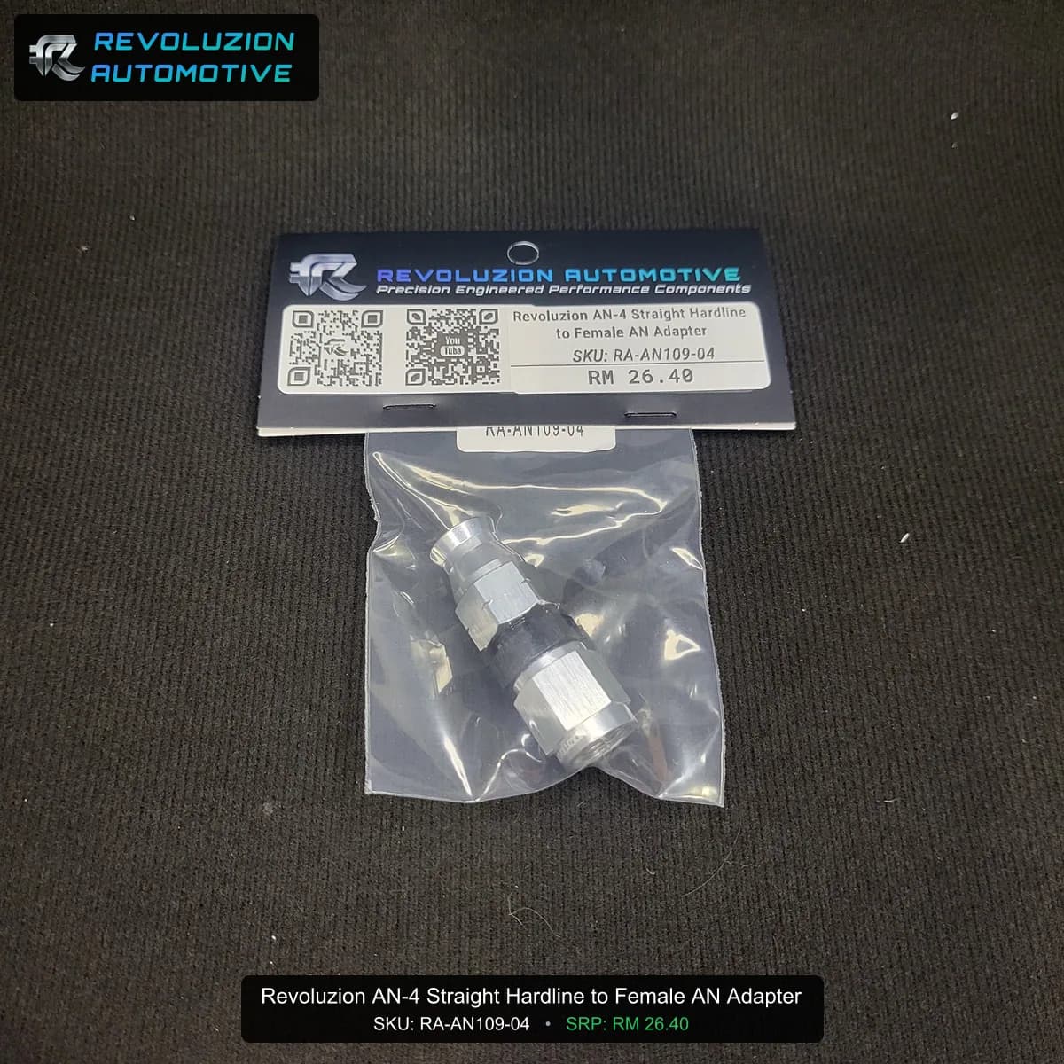 Revoluzion AN-4 Straight Hardline to Female AN Adapter