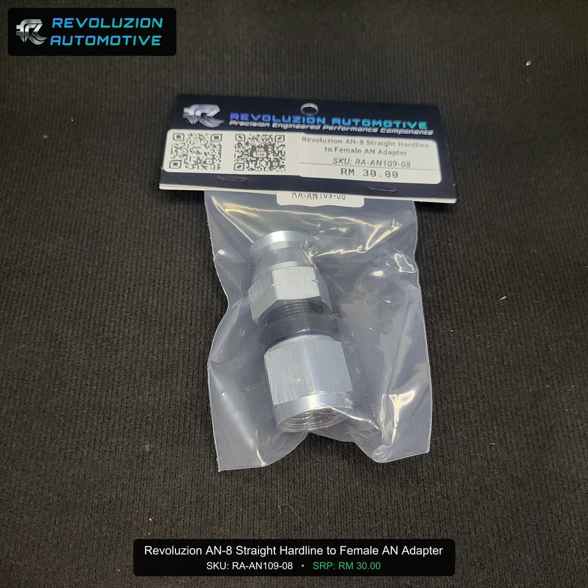 Revoluzion AN-8 Straight Hardline to Female AN Adapter