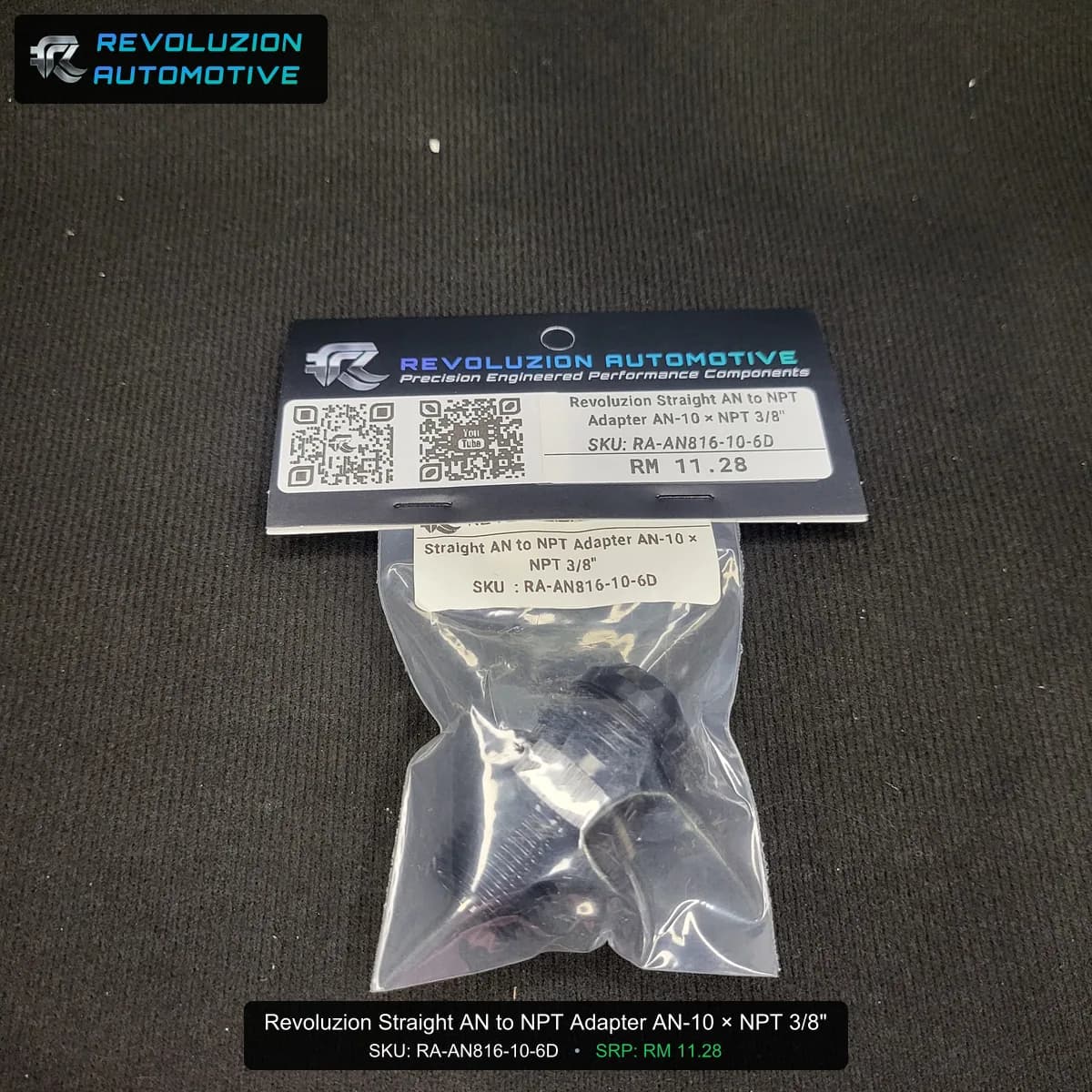 Revoluzion Straight AN to NPT Adapter AN-10 × NPT 3/8"