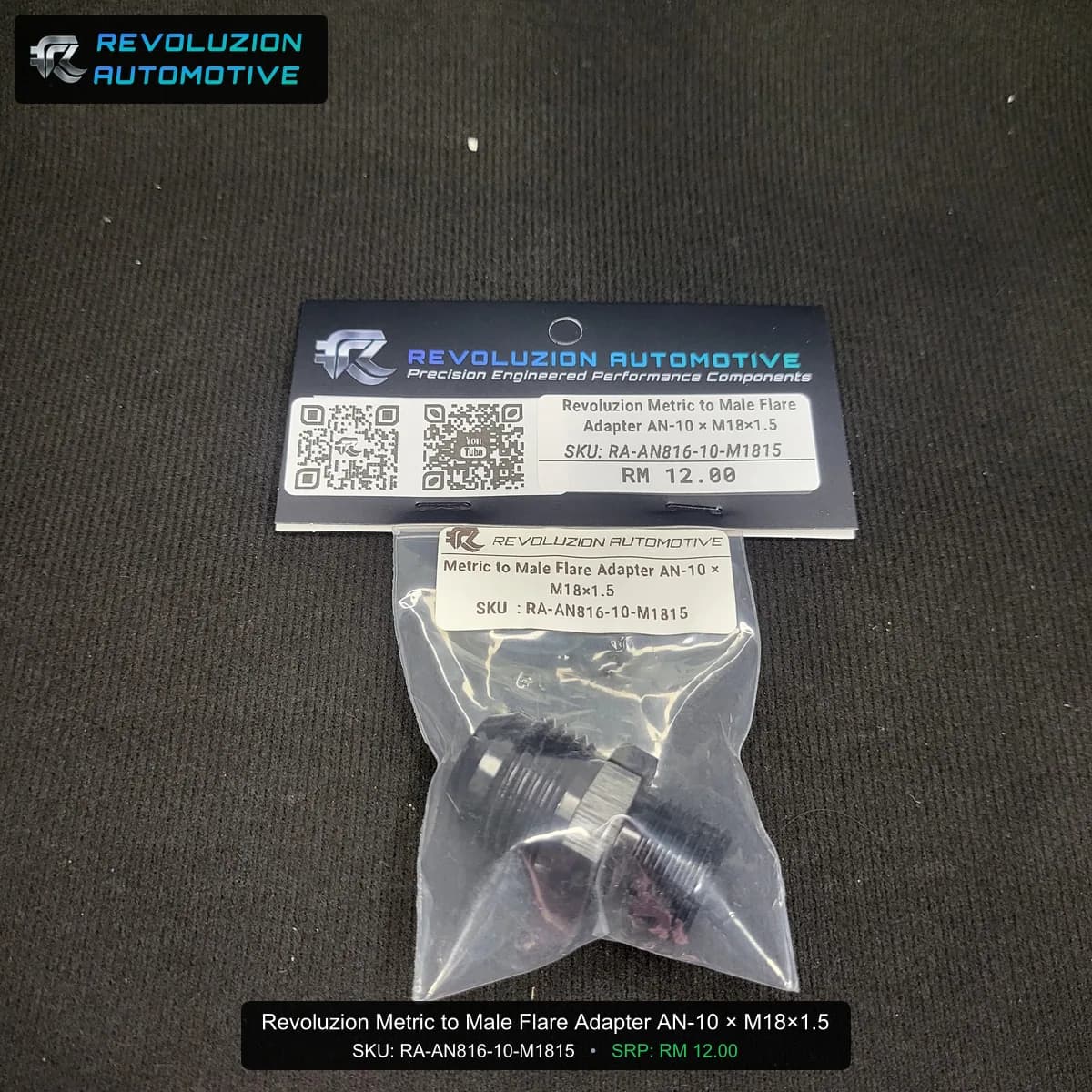 Revoluzion Metric to Male Flare Adapter AN-10 × M18×1.5