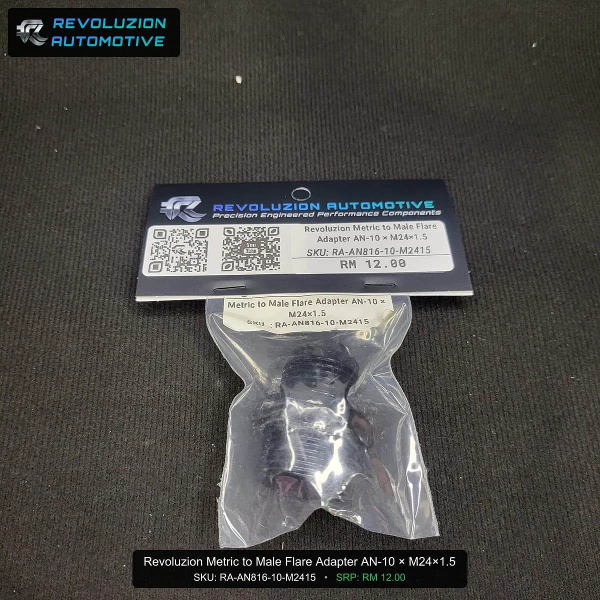 Revoluzion Metric to Male Flare Adapter AN-10 × M24×1.5