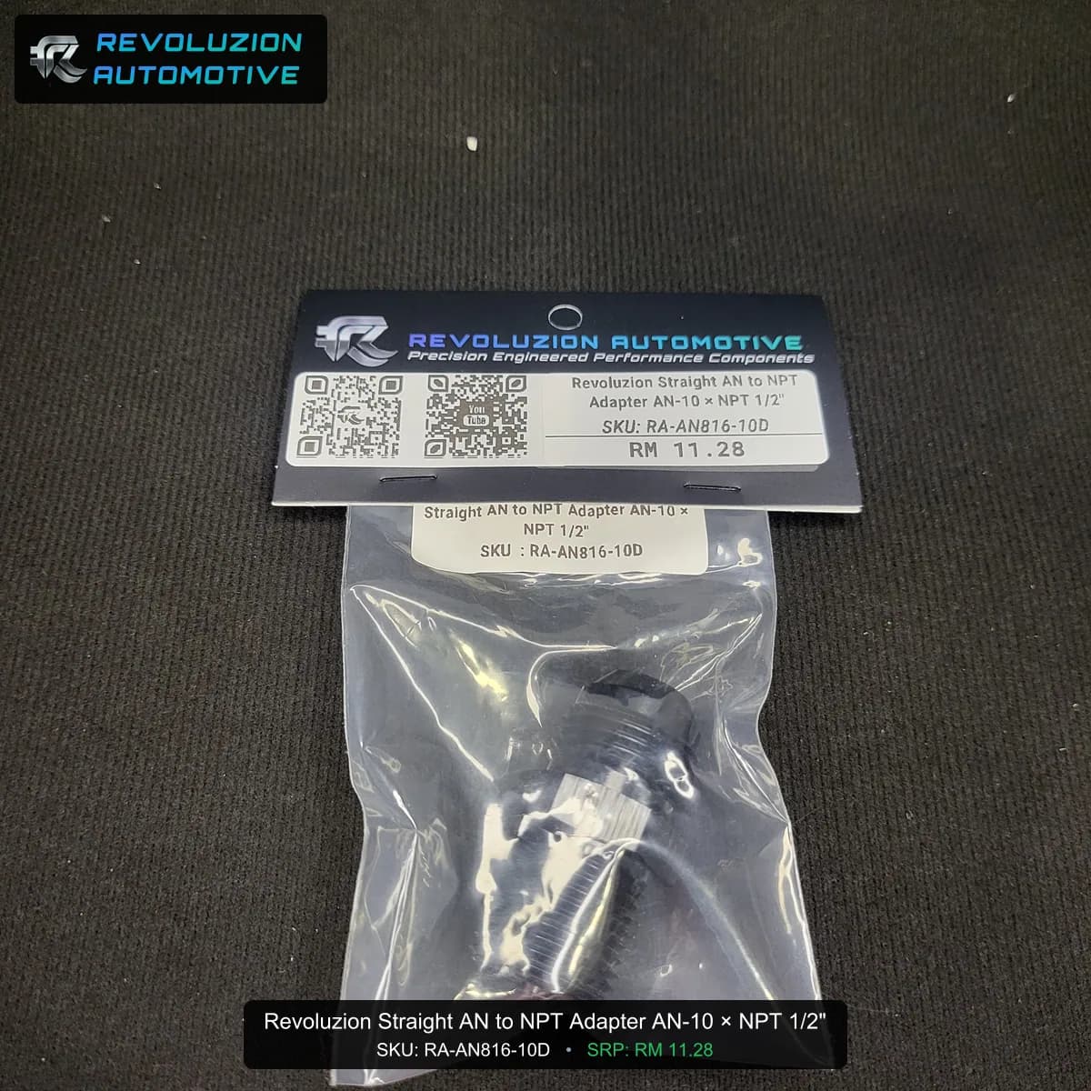 Revoluzion Straight AN to NPT Adapter AN-10 × NPT 1/2"