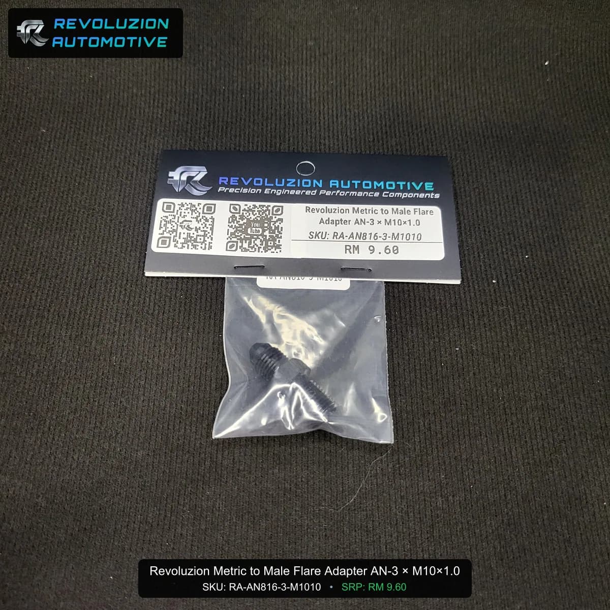 Revoluzion Metric to Male Flare Adapter AN-3 × M10×1.0