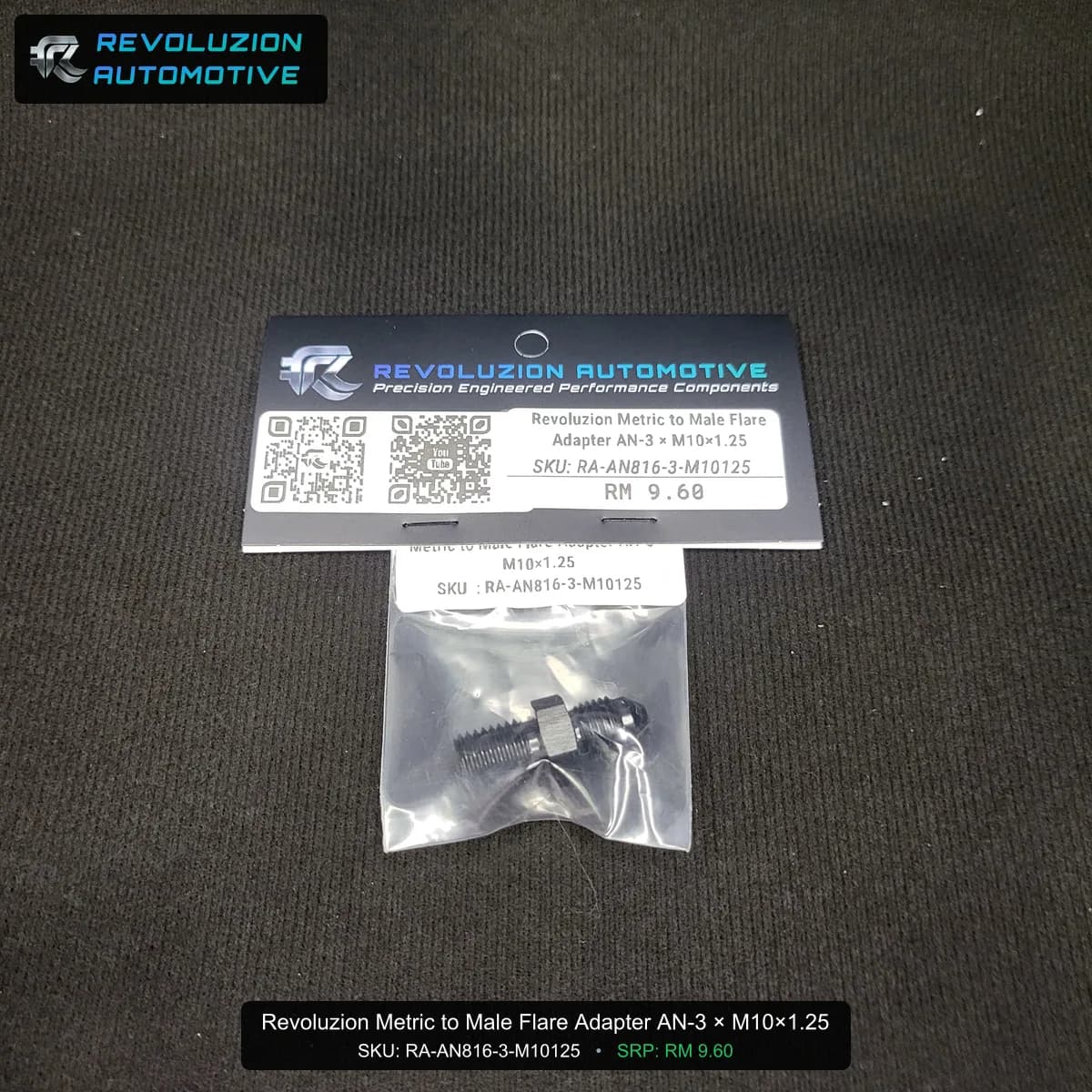 Revoluzion Metric to Male Flare Adapter AN-3 × M10×1.25