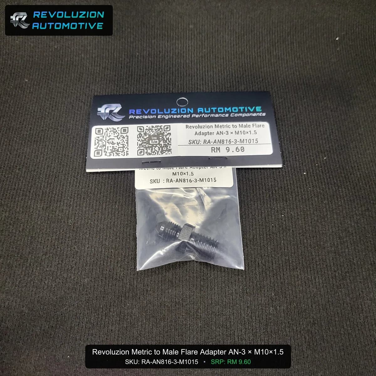 Revoluzion Metric to Male Flare Adapter AN-3 × M10×1.5