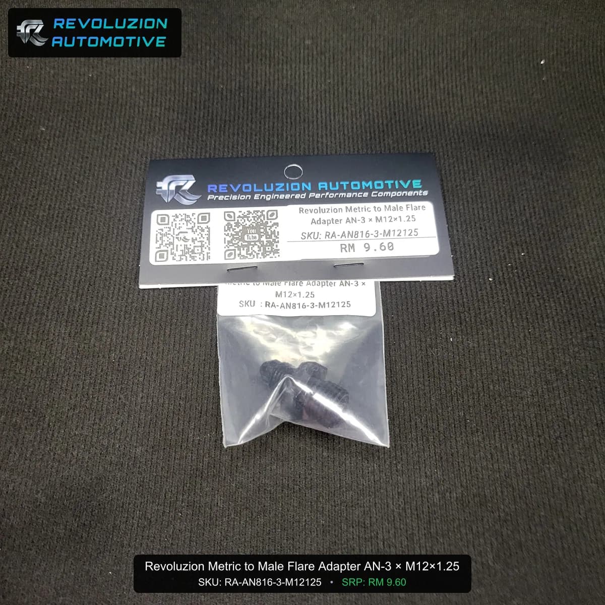 Revoluzion Metric to Male Flare Adapter AN-3 × M12×1.25