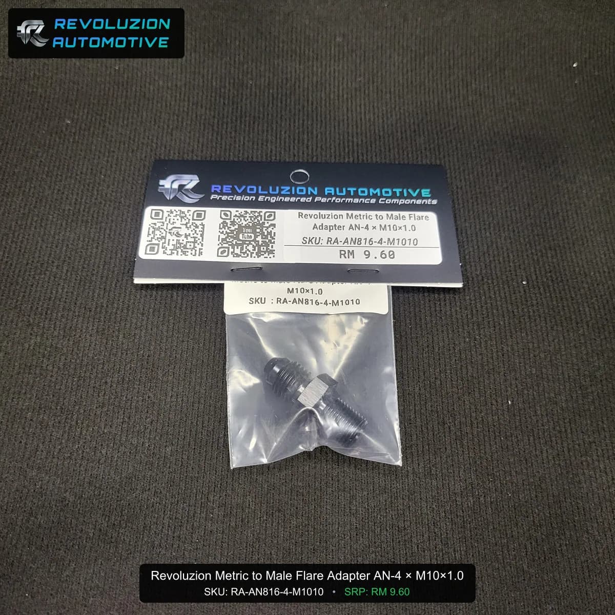 Revoluzion Metric to Male Flare Adapter AN-4 × M10×1.0