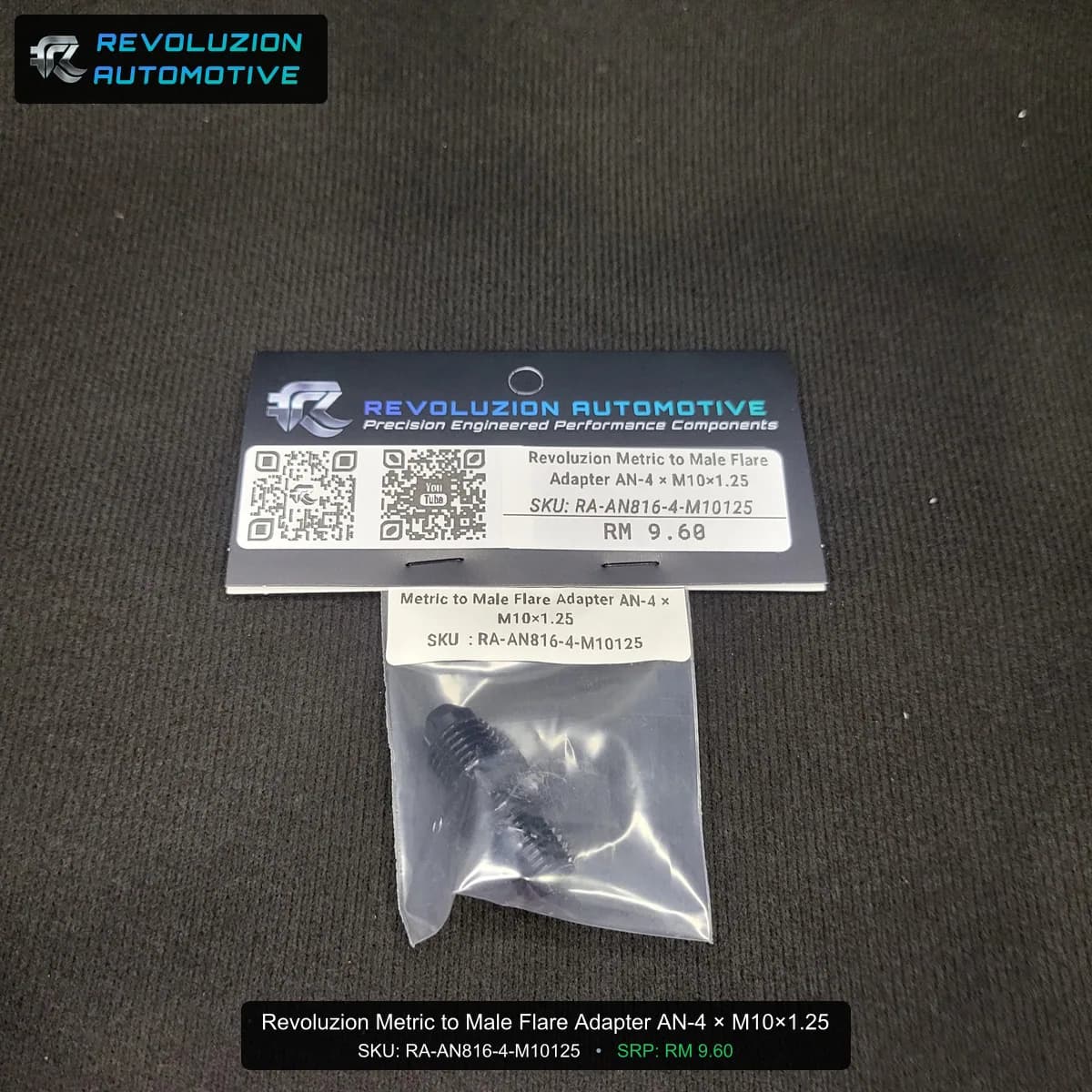 Revoluzion Metric to Male Flare Adapter AN-4 × M10×1.25