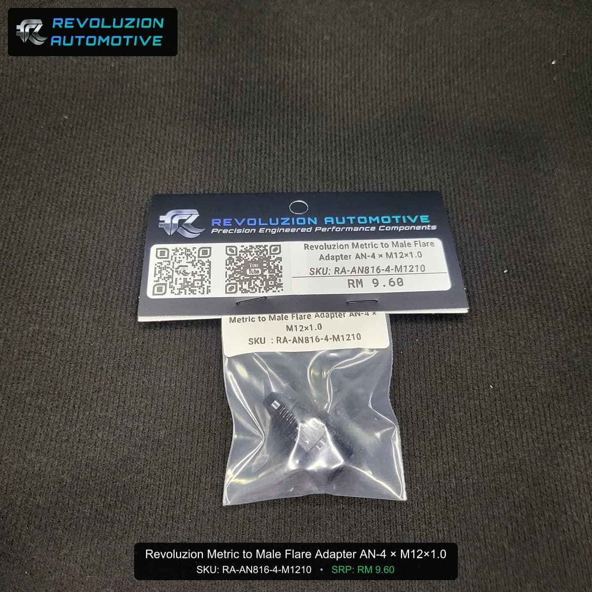 Revoluzion Metric to Male Flare Adapter AN-4 × M12×1.0