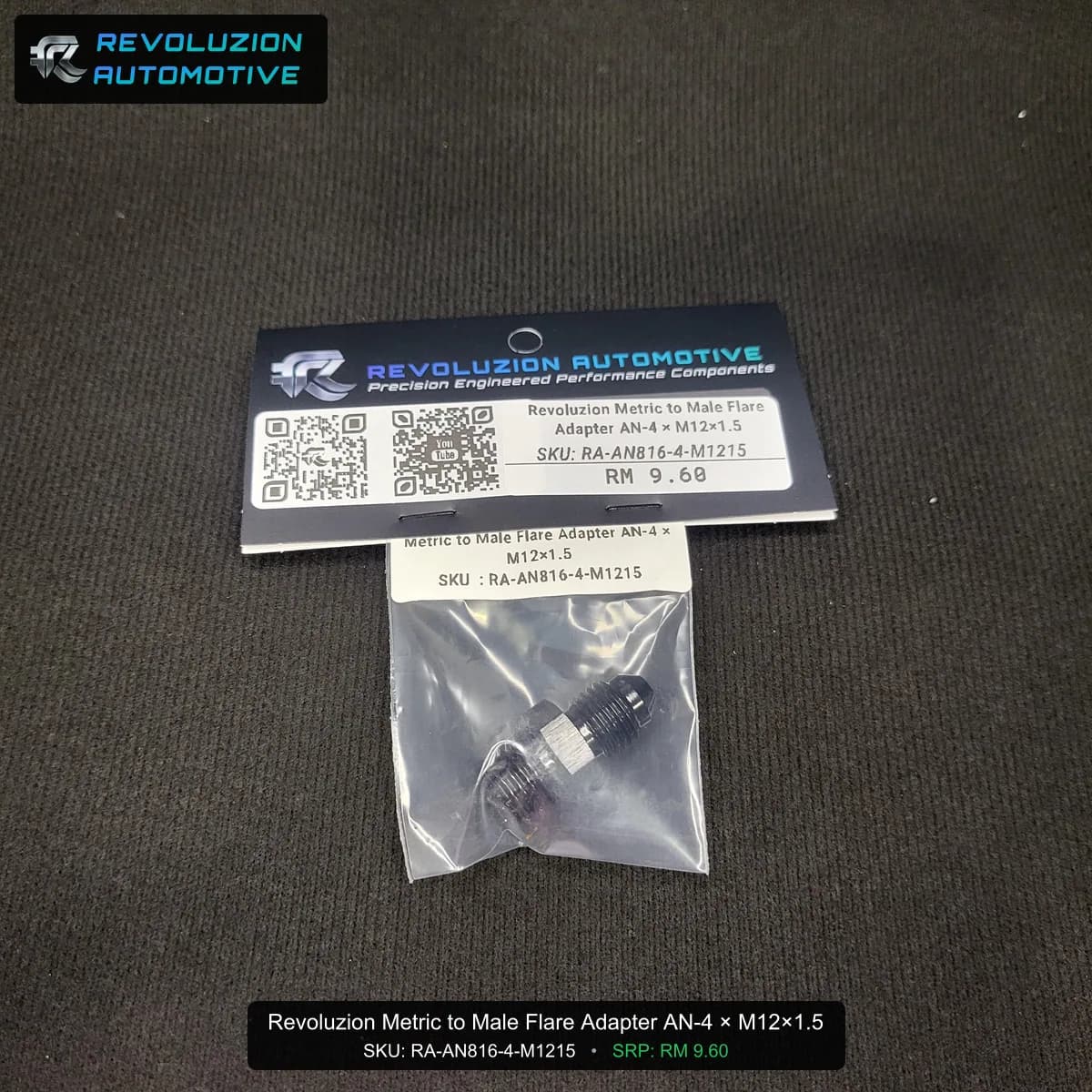 Revoluzion Metric to Male Flare Adapter AN-4 × M12×1.5
