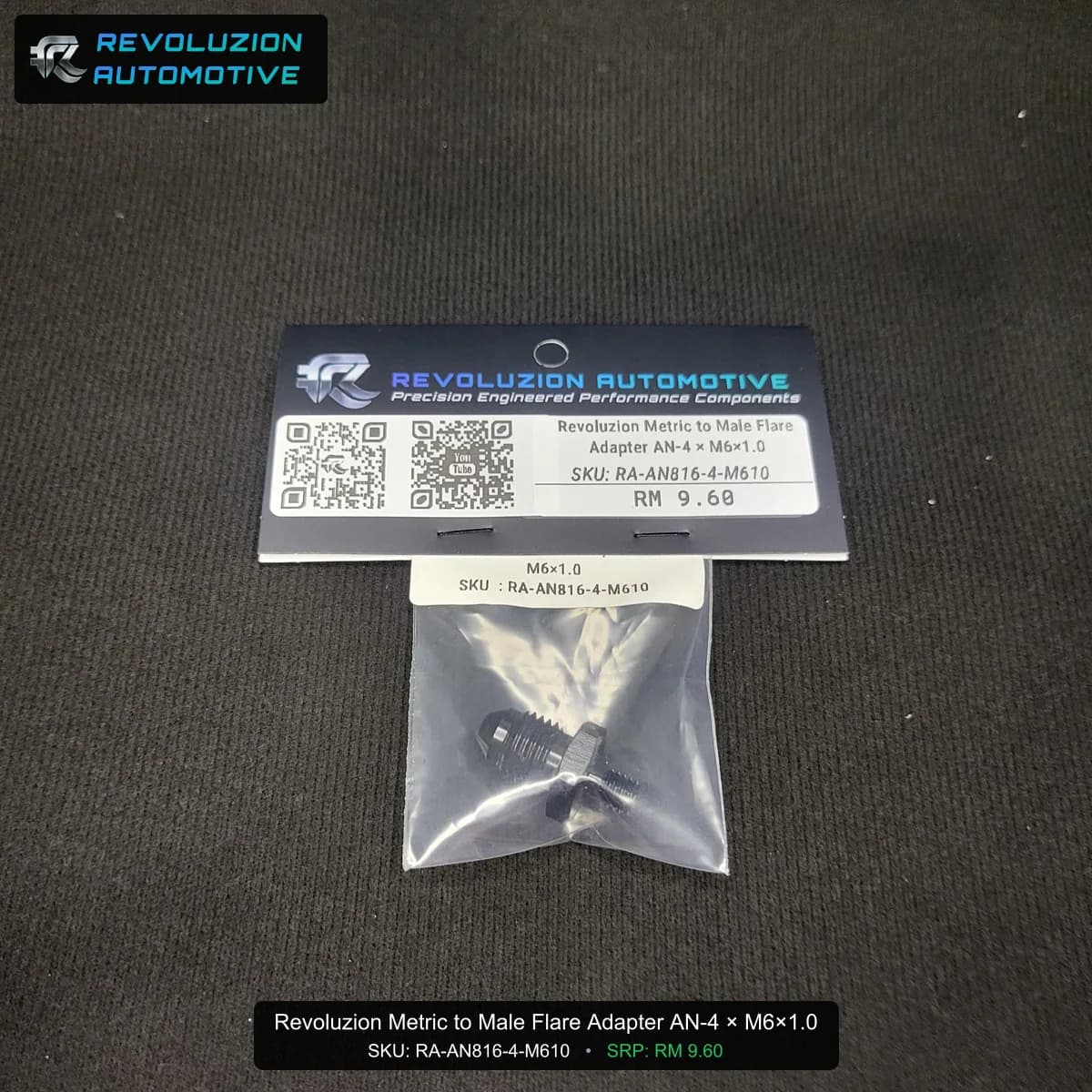 Revoluzion Metric to Male Flare Adapter AN-4 × M6×1.0