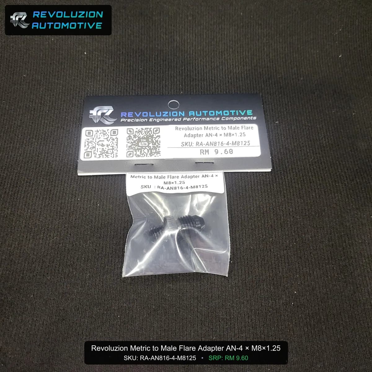 Revoluzion Metric to Male Flare Adapter AN-4 × M8×1.25