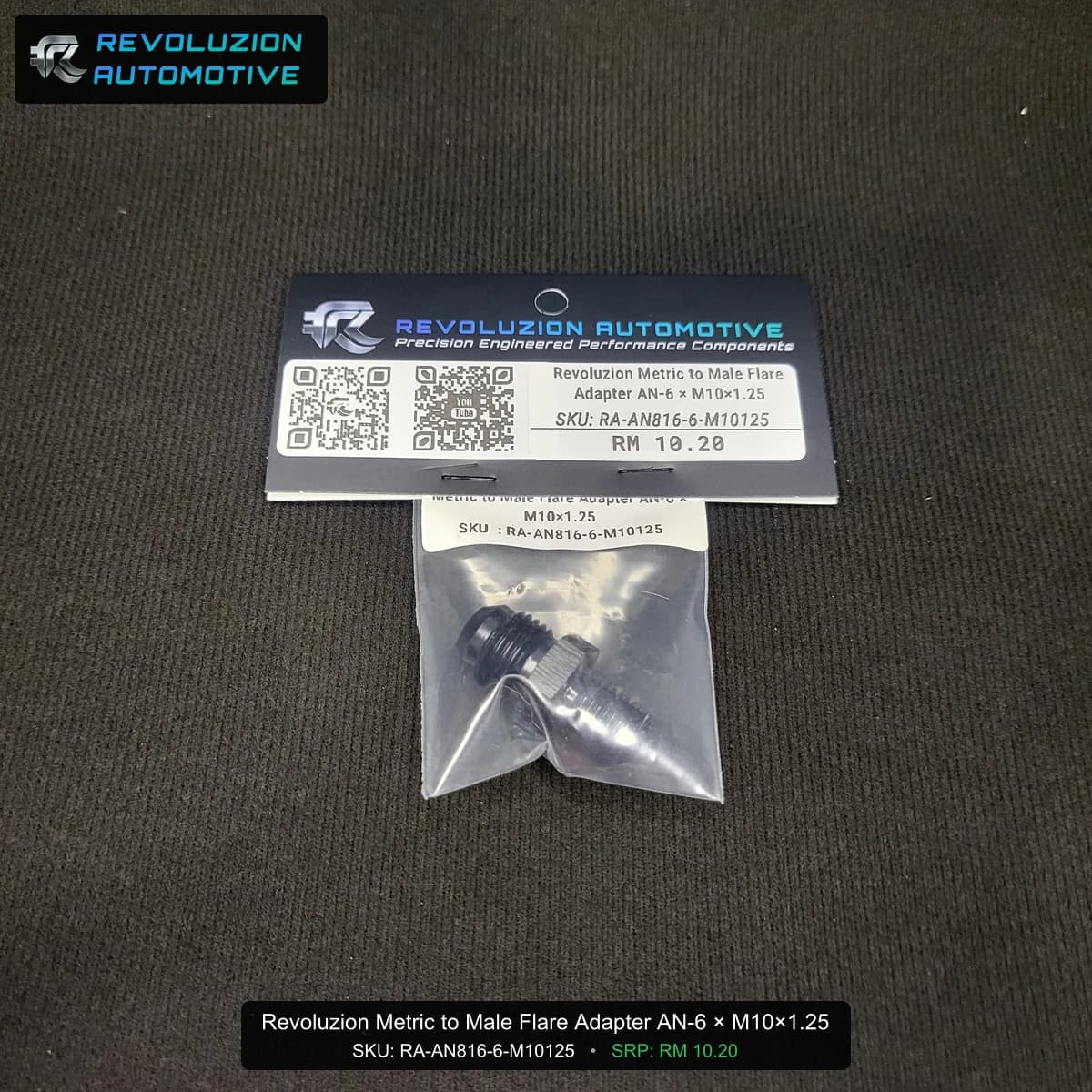 Revoluzion Metric to Male Flare Adapter AN-6 × M10×1.25