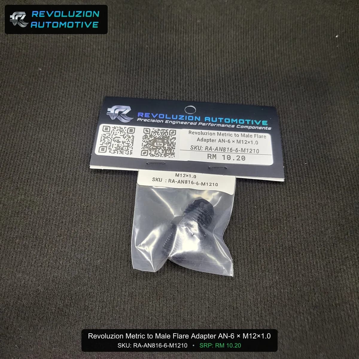 Revoluzion Metric to Male Flare Adapter AN-6 × M12×1.0