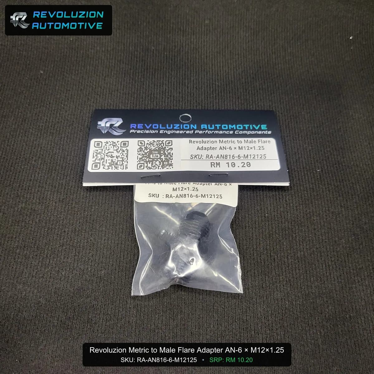 Revoluzion Metric to Male Flare Adapter AN-6 × M12×1.25