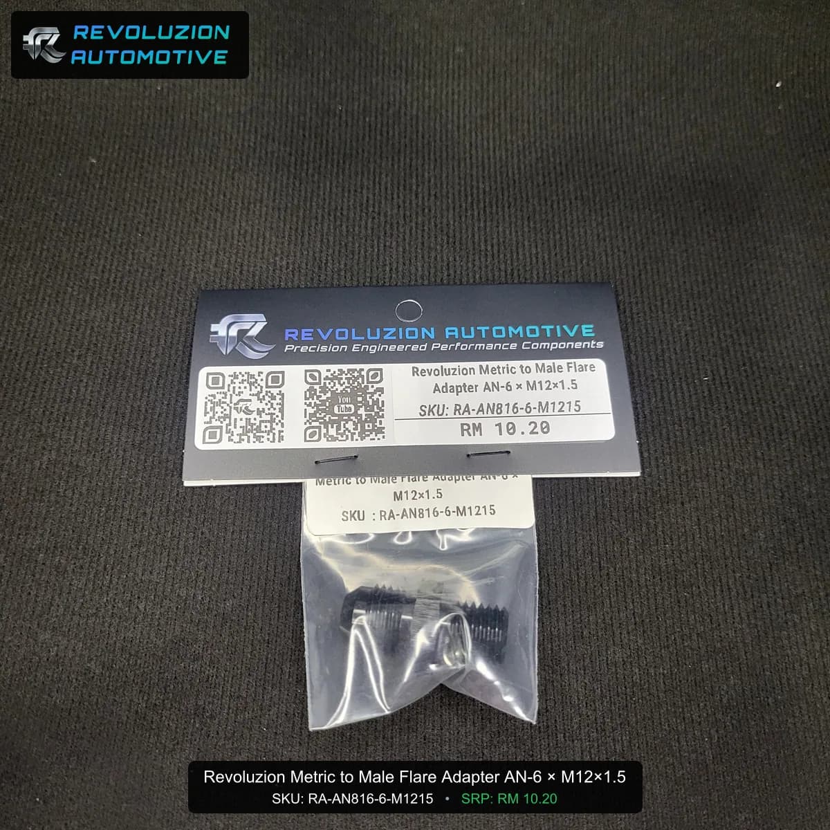Revoluzion Metric to Male Flare Adapter AN-6 × M12×1.5