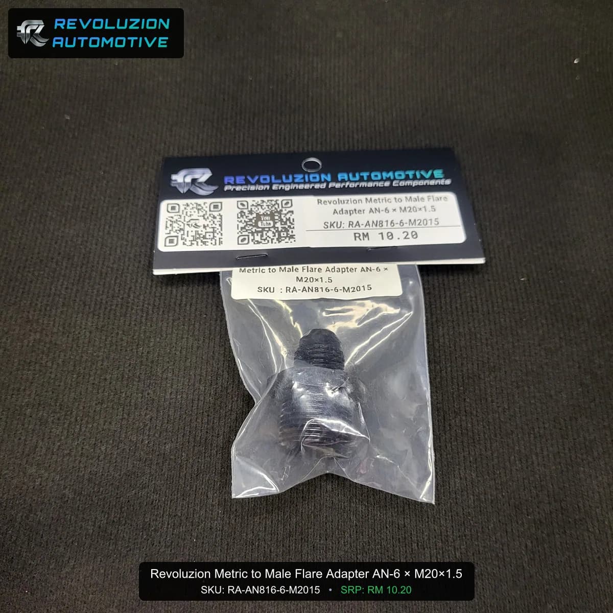Revoluzion Metric to Male Flare Adapter AN-6 × M20×1.5
