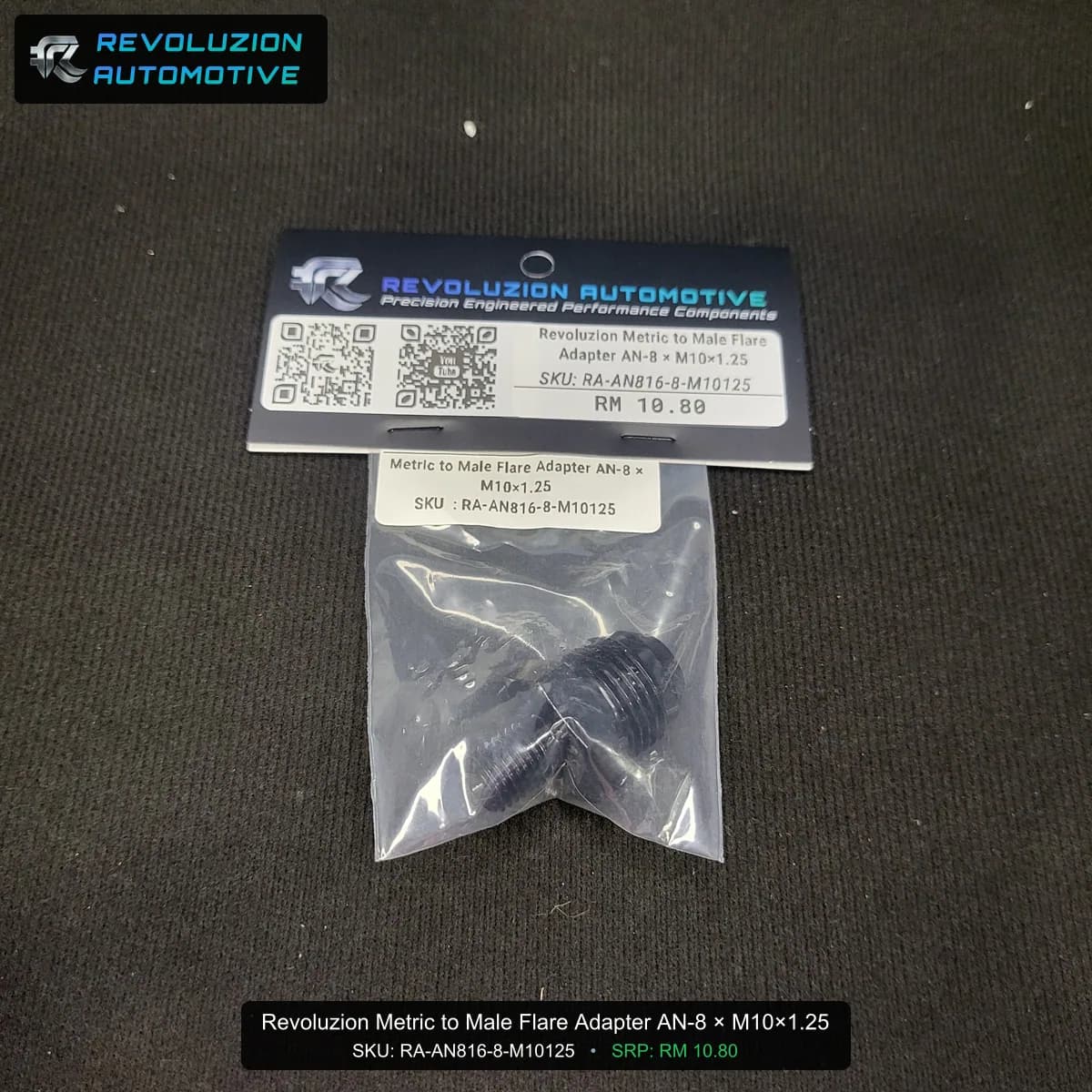 Revoluzion Metric to Male Flare Adapter AN-8 × M10×1.25