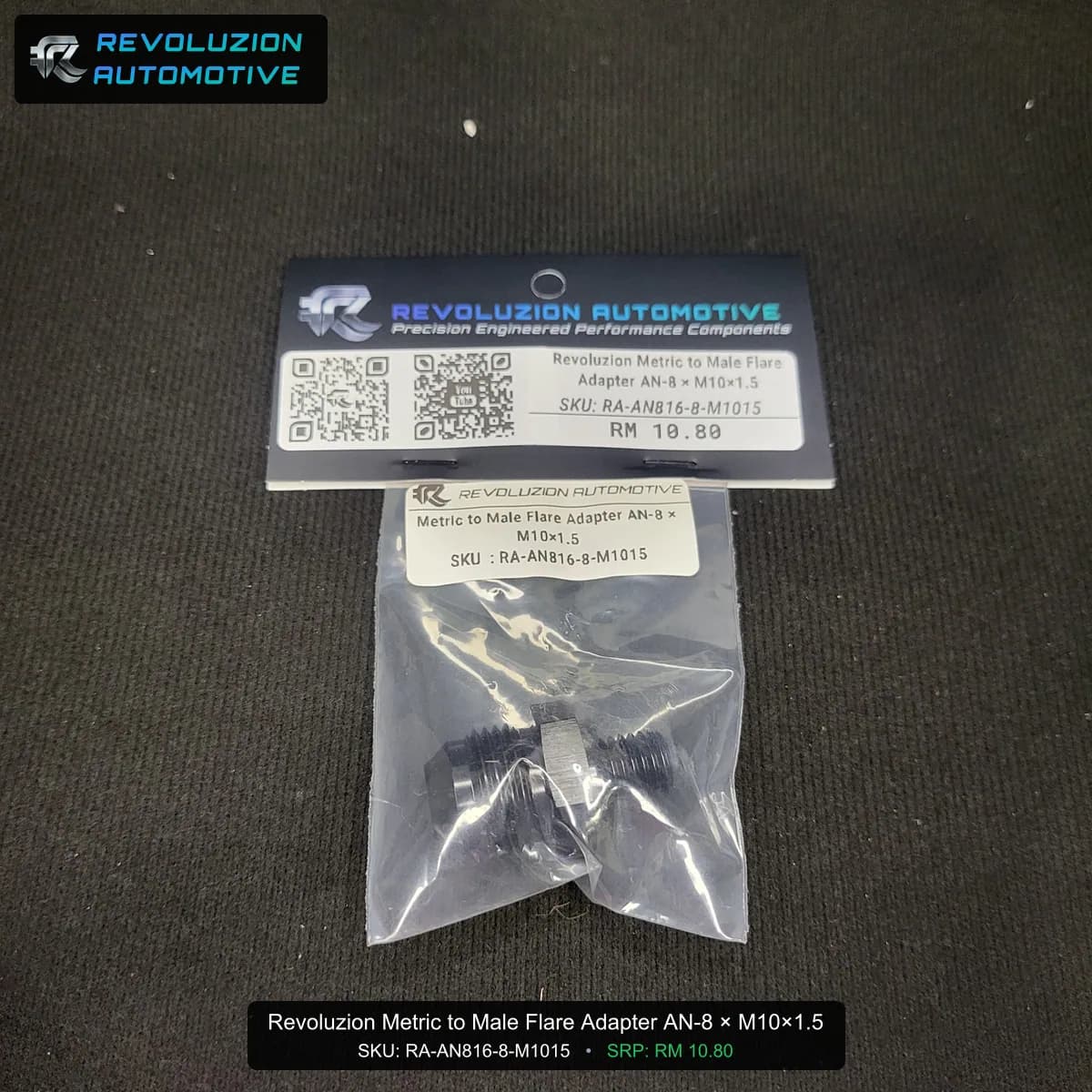 Revoluzion Metric to Male Flare Adapter AN-8 × M10×1.5