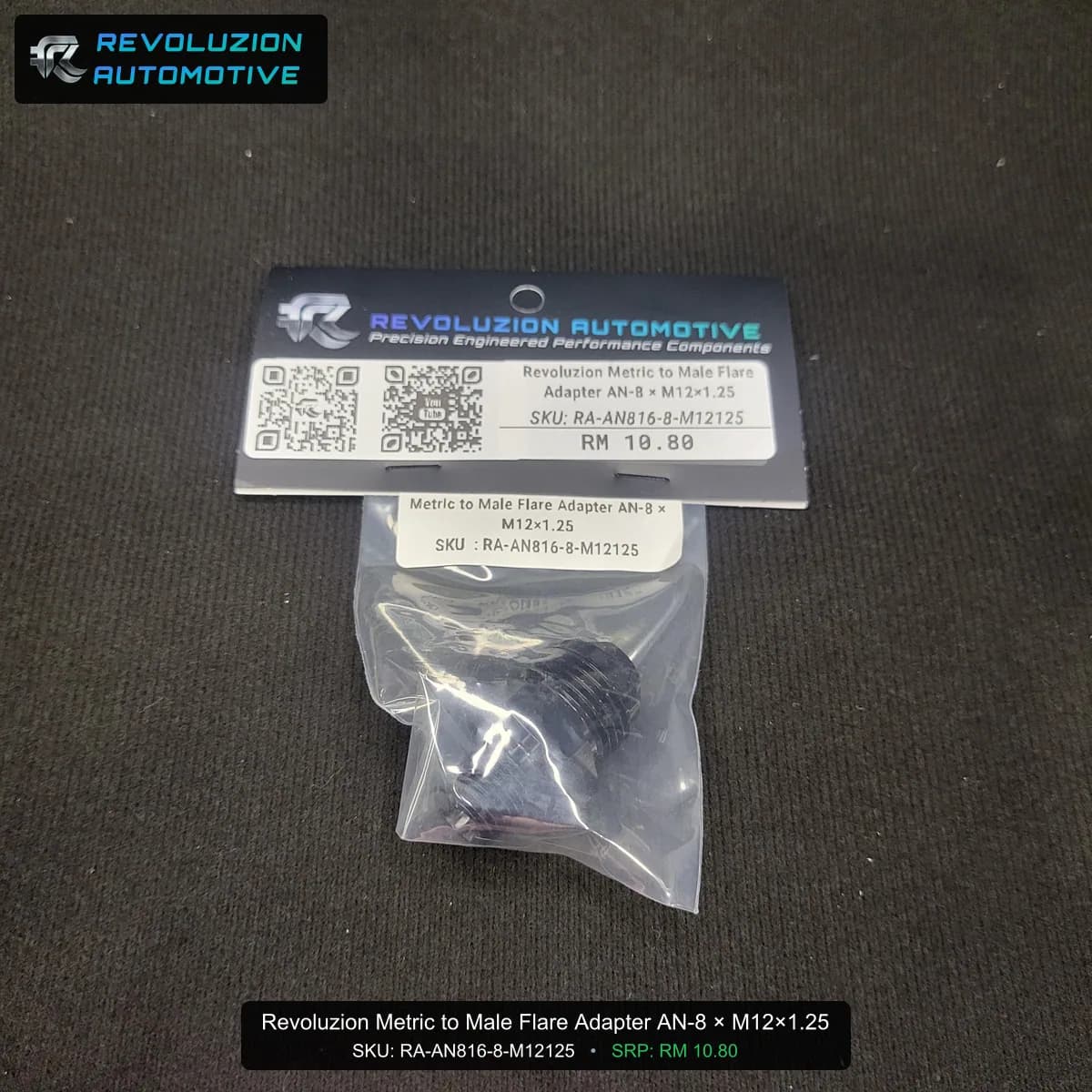 Revoluzion Metric to Male Flare Adapter AN-8 × M12×1.25