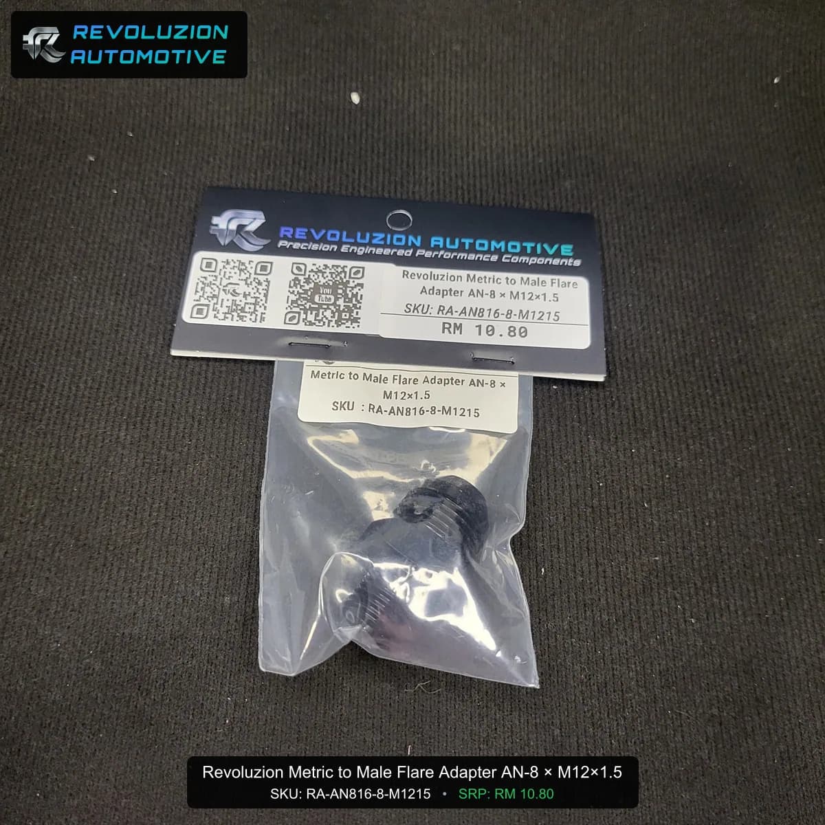 Revoluzion Metric to Male Flare Adapter AN-8 × M12×1.5