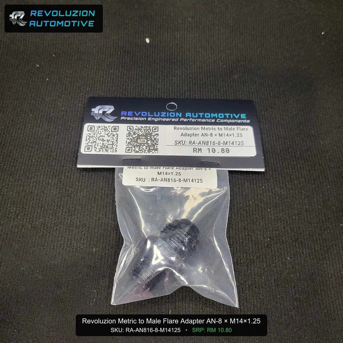Revoluzion Metric to Male Flare Adapter AN-8 × M14×1.25