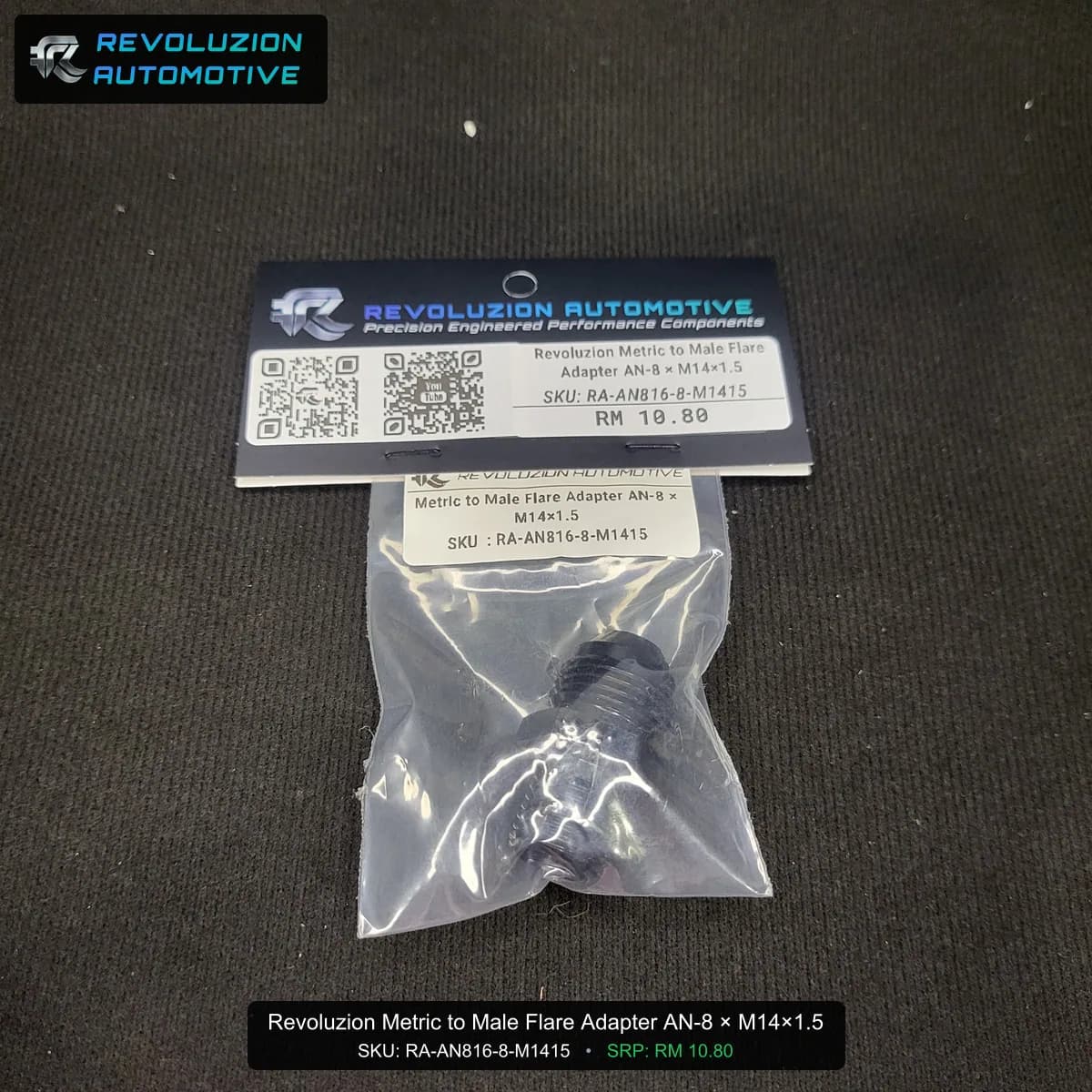 Revoluzion Metric to Male Flare Adapter AN-8 × M14×1.5