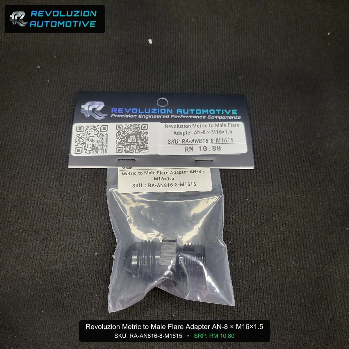Revoluzion Metric to Male Flare Adapter AN-8 × M16×1.5