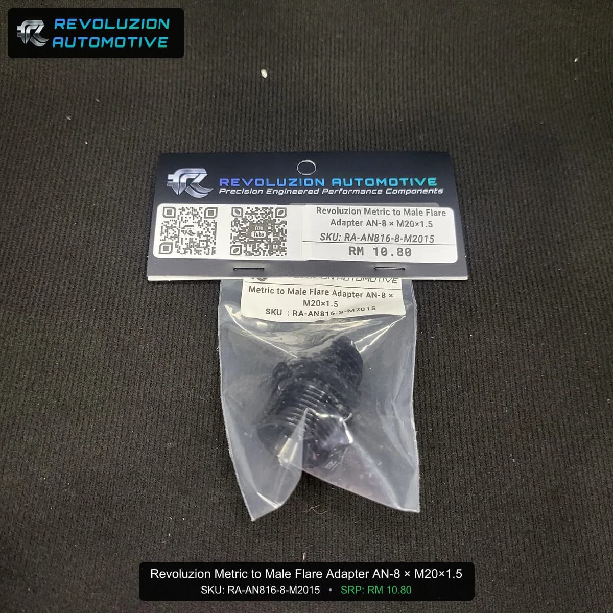 Revoluzion Metric to Male Flare Adapter AN-8 × M20×1.5