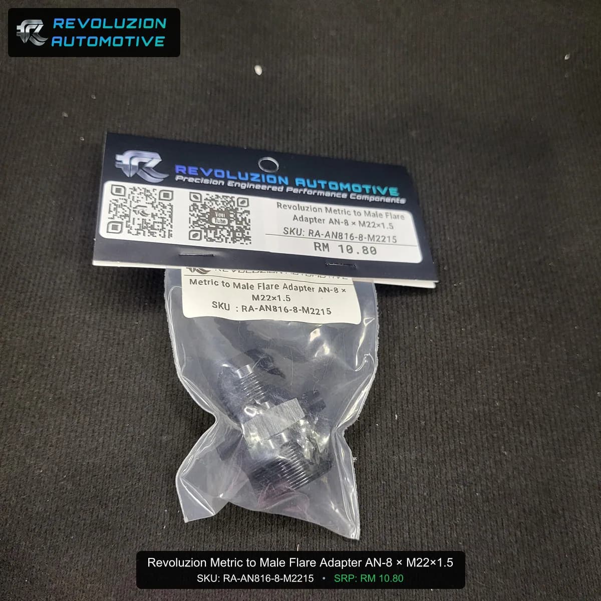 Revoluzion Metric to Male Flare Adapter AN-8 × M22×1.5