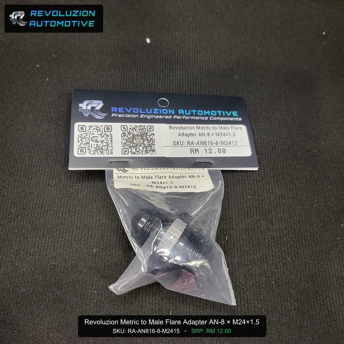 Revoluzion Metric to Male Flare Adapter AN-8 × M24×1.5