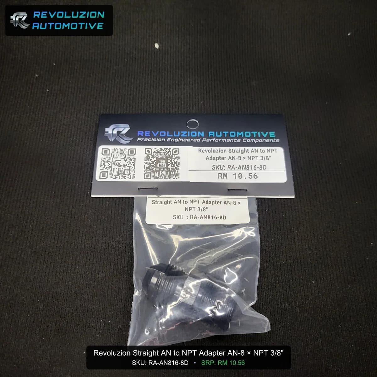 Revoluzion Straight AN to NPT Adapter AN-8 × NPT 3/8"