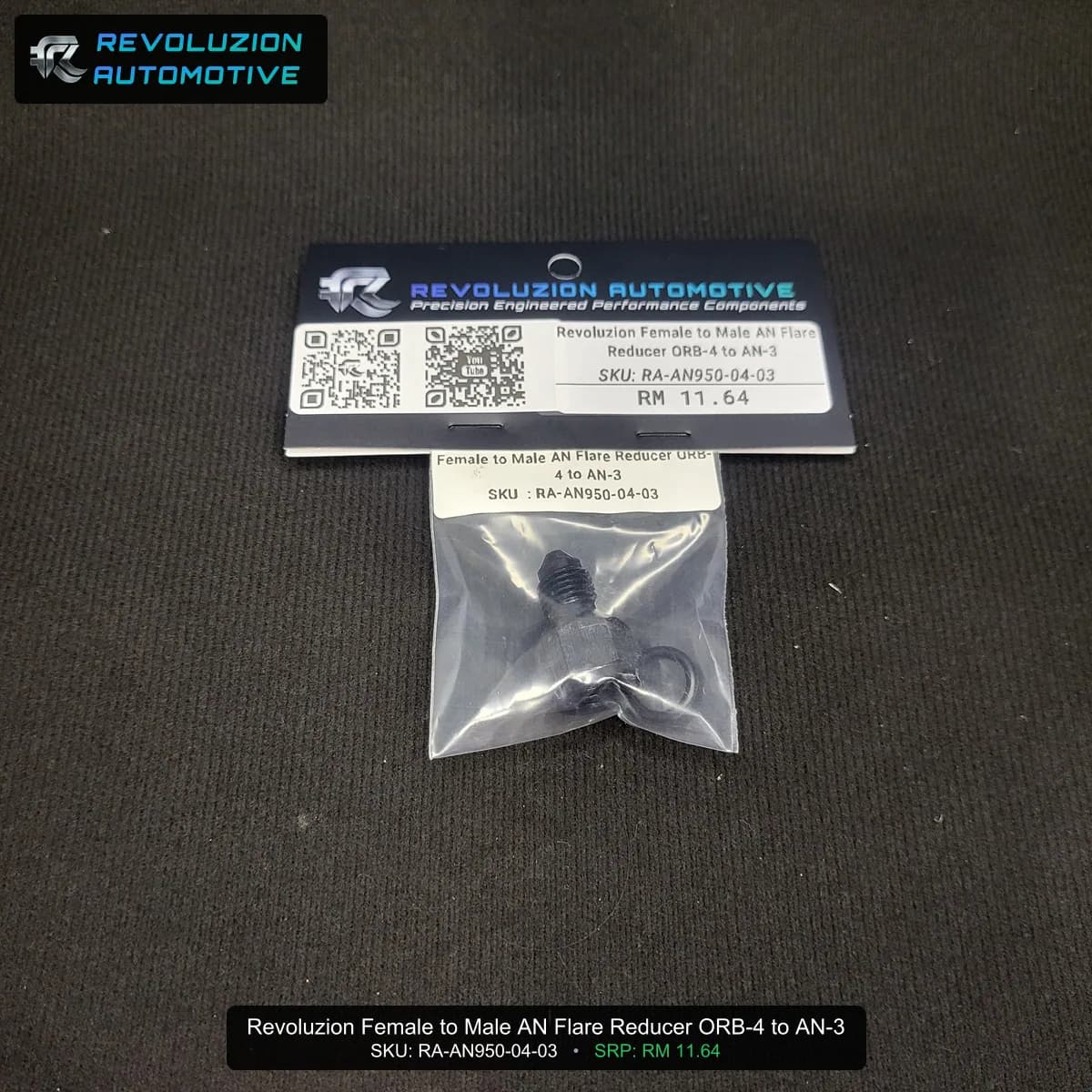 Revoluzion Female to Male AN Flare Reducer ORB-4 to AN-3