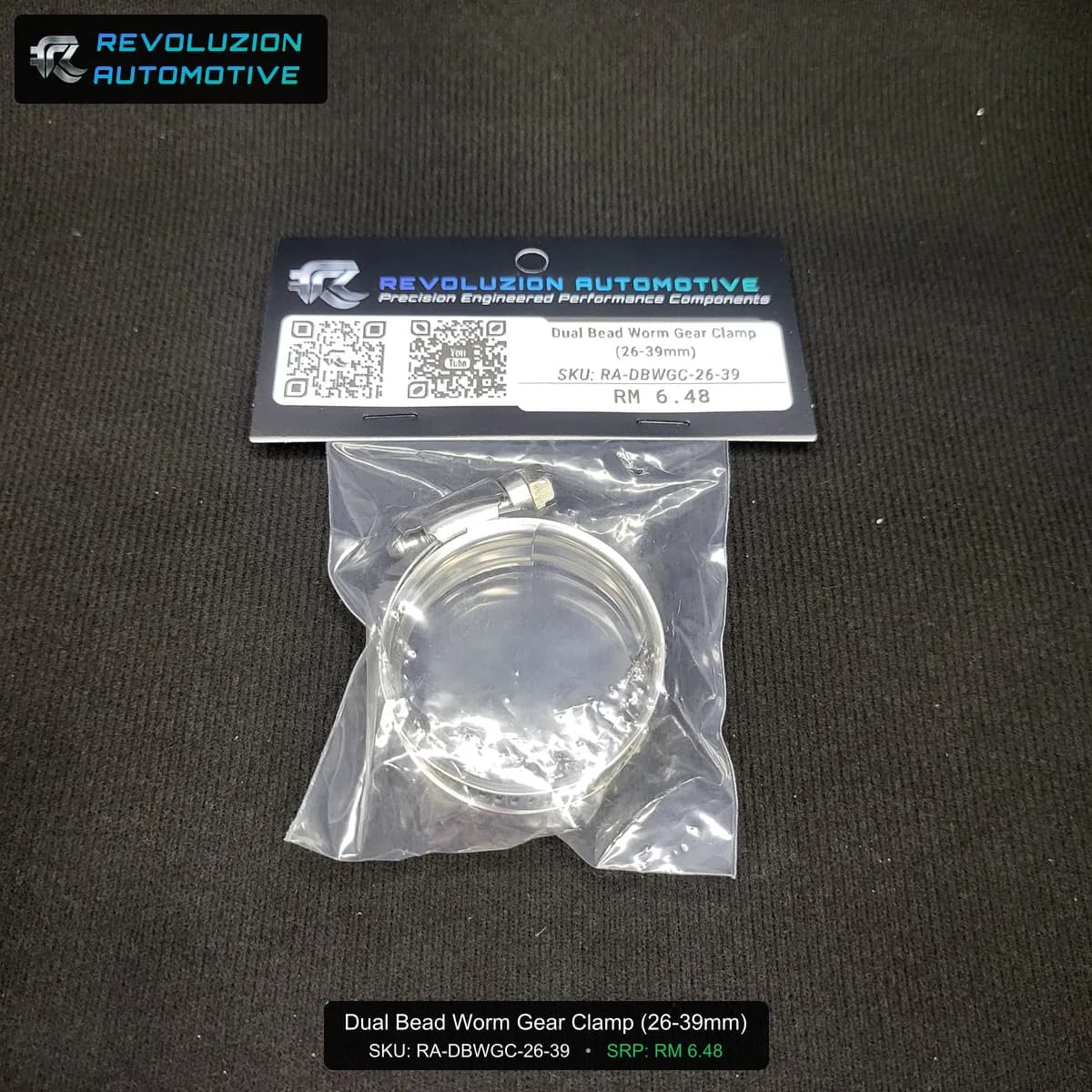 Dual Bead Worm Gear Clamp (26-39mm)