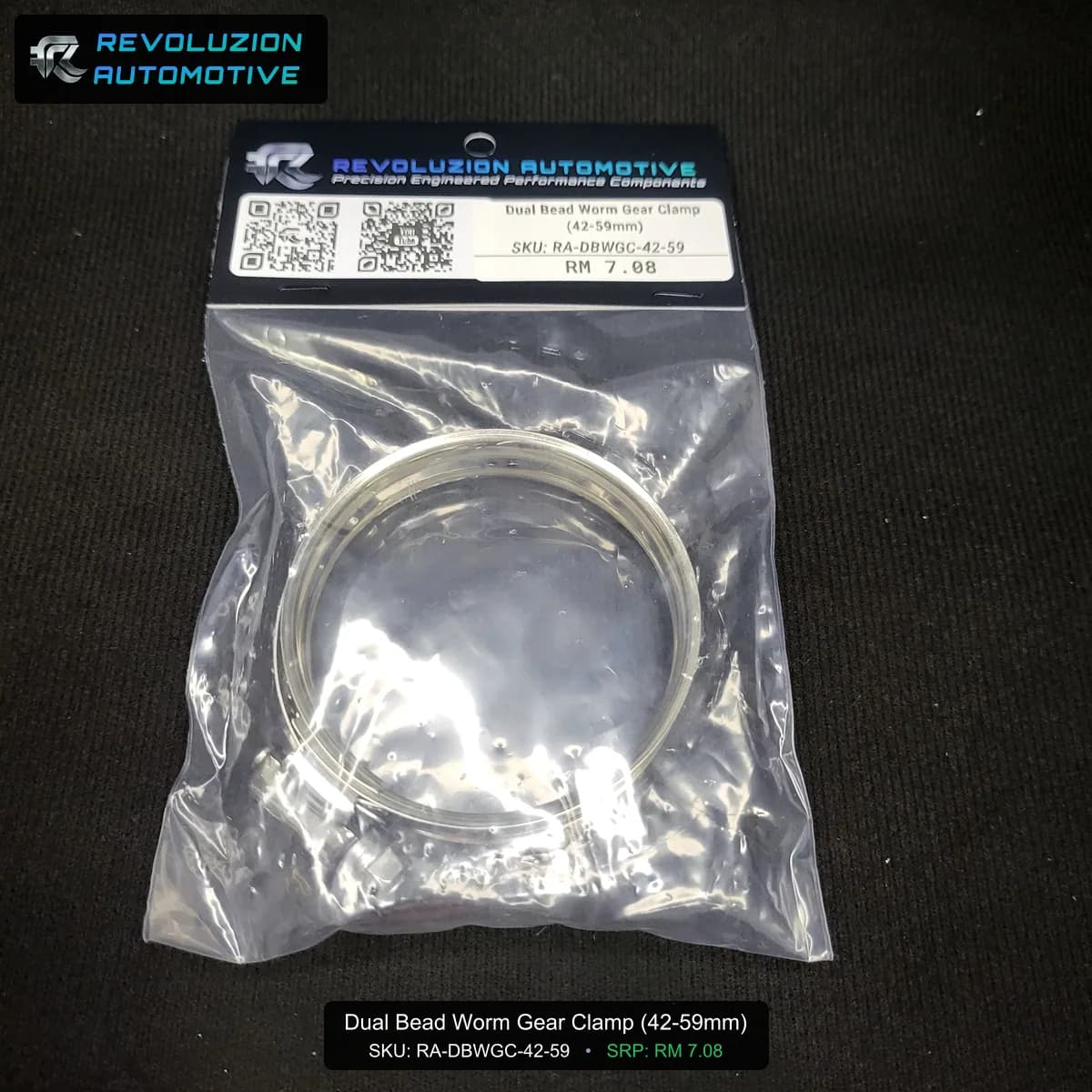 Dual Bead Worm Gear Clamp (42-59mm)