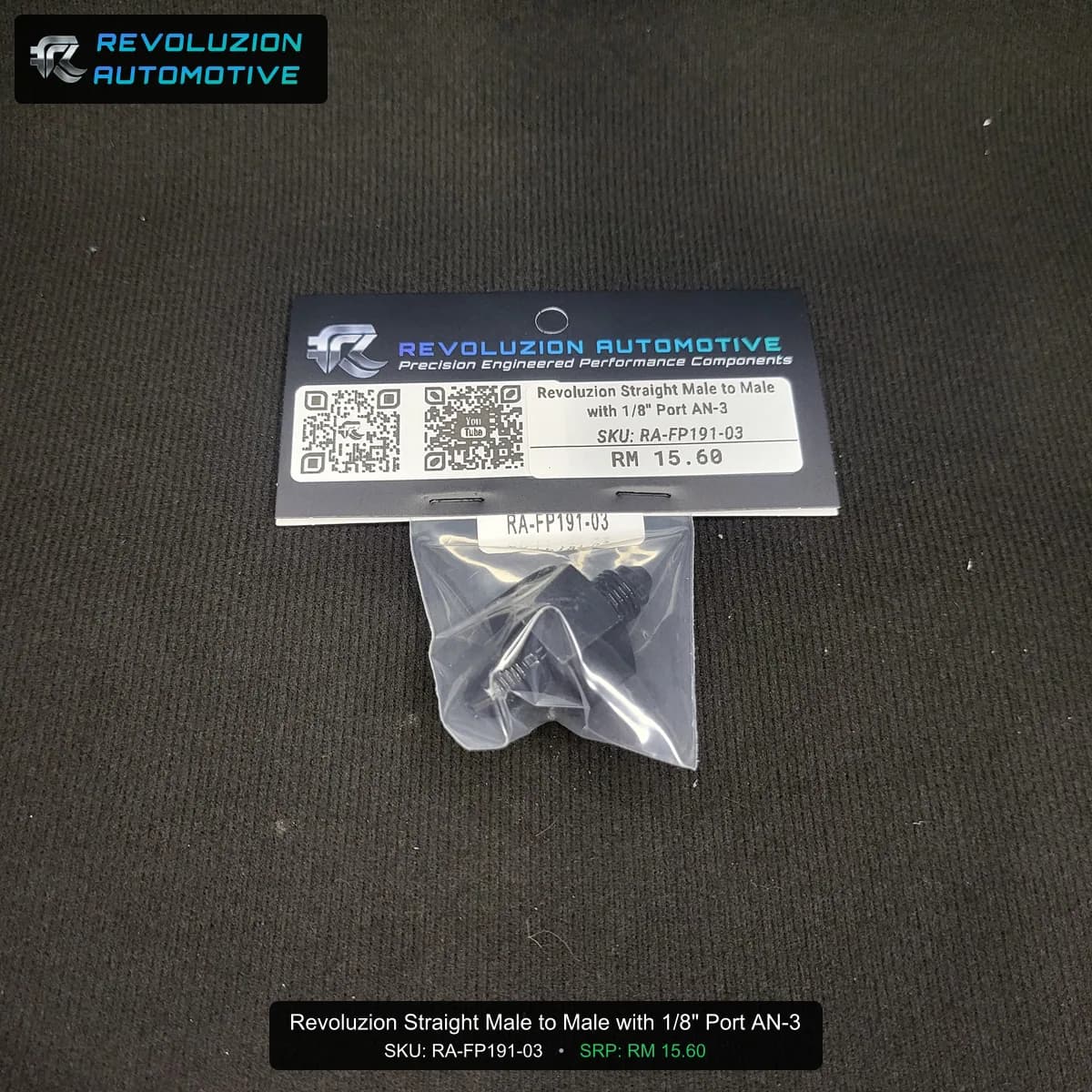 Revoluzion Straight Male to Male with 1/8" Port AN-3