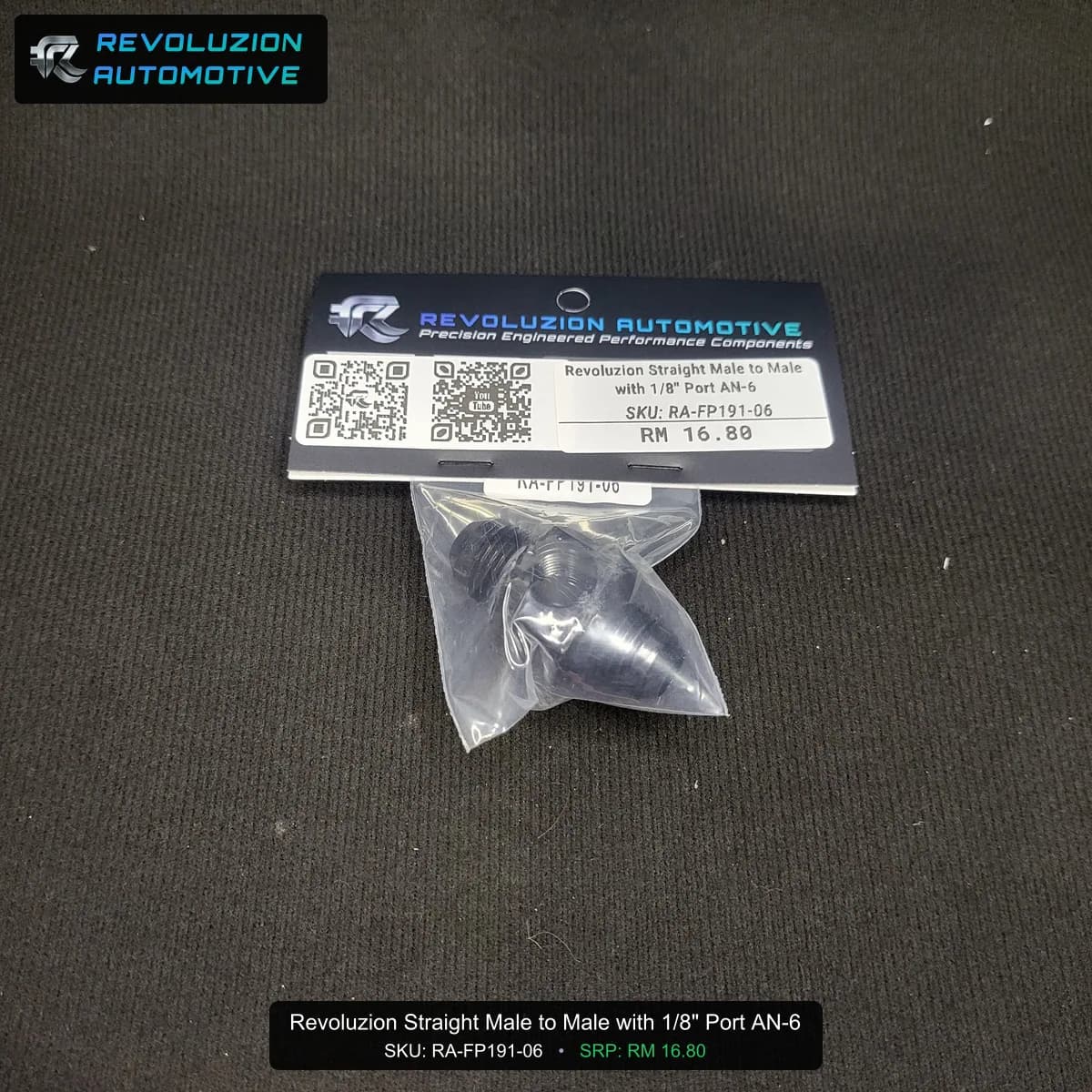 Revoluzion Straight Male to Male with 1/8" Port AN-6