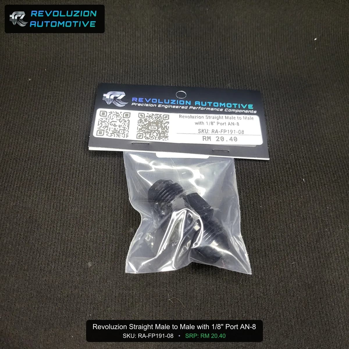 Revoluzion Straight Male to Male with 1/8" Port AN-8